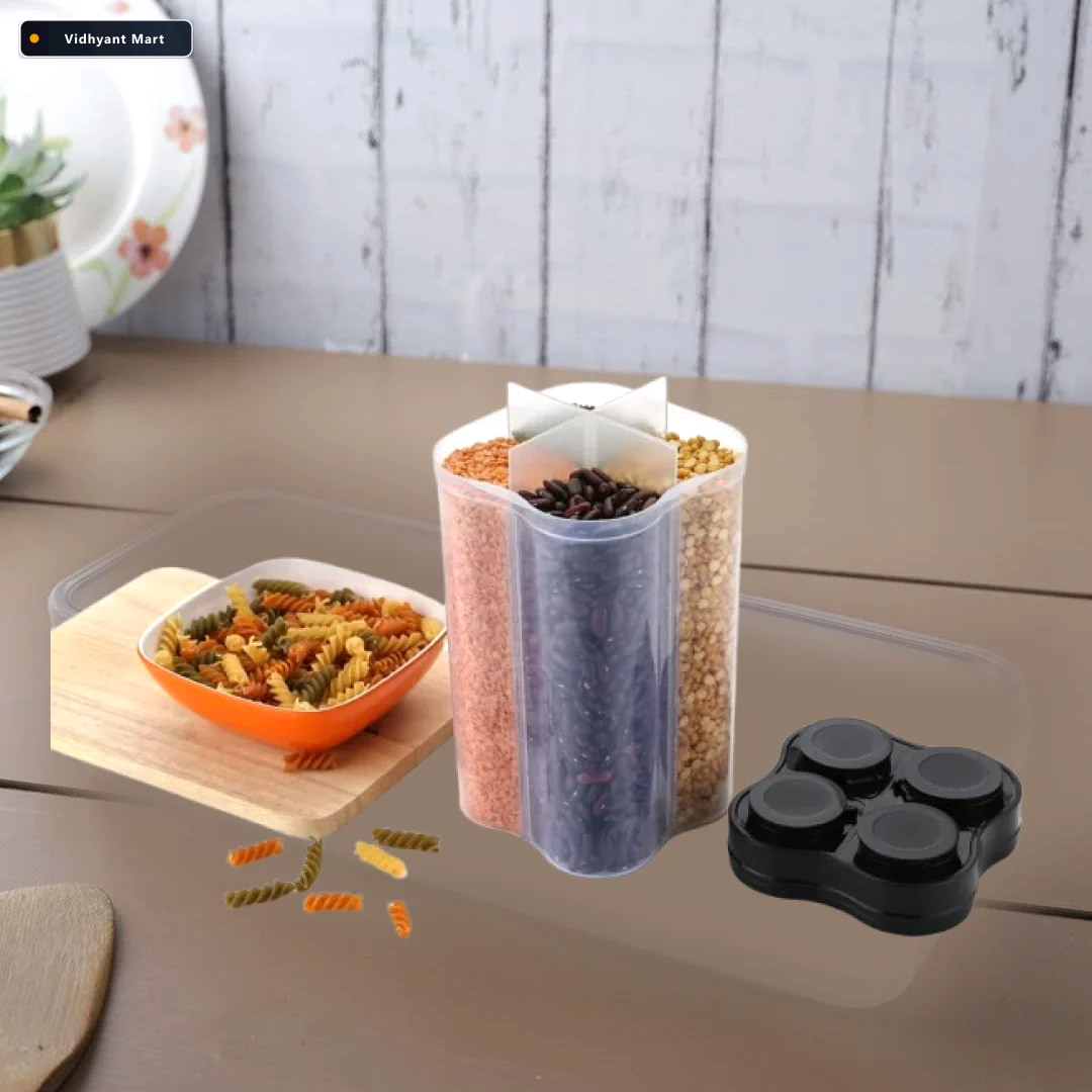 Vidhyant Mart 4 Section Food Storage Container Airtight Plastic 5