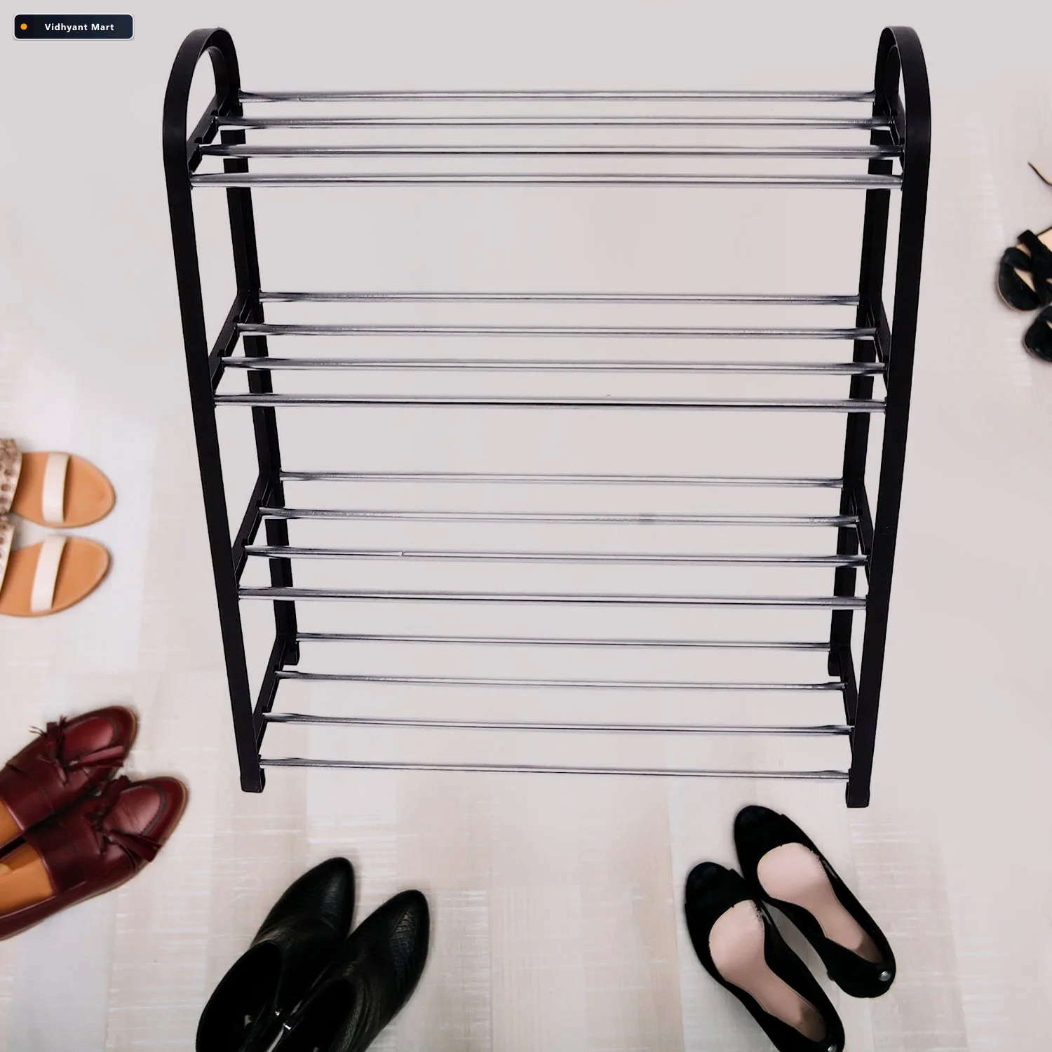 Vidhyant Mart 4 Tier Shoe Rack Space Saving Footwear Storage Ind 2
