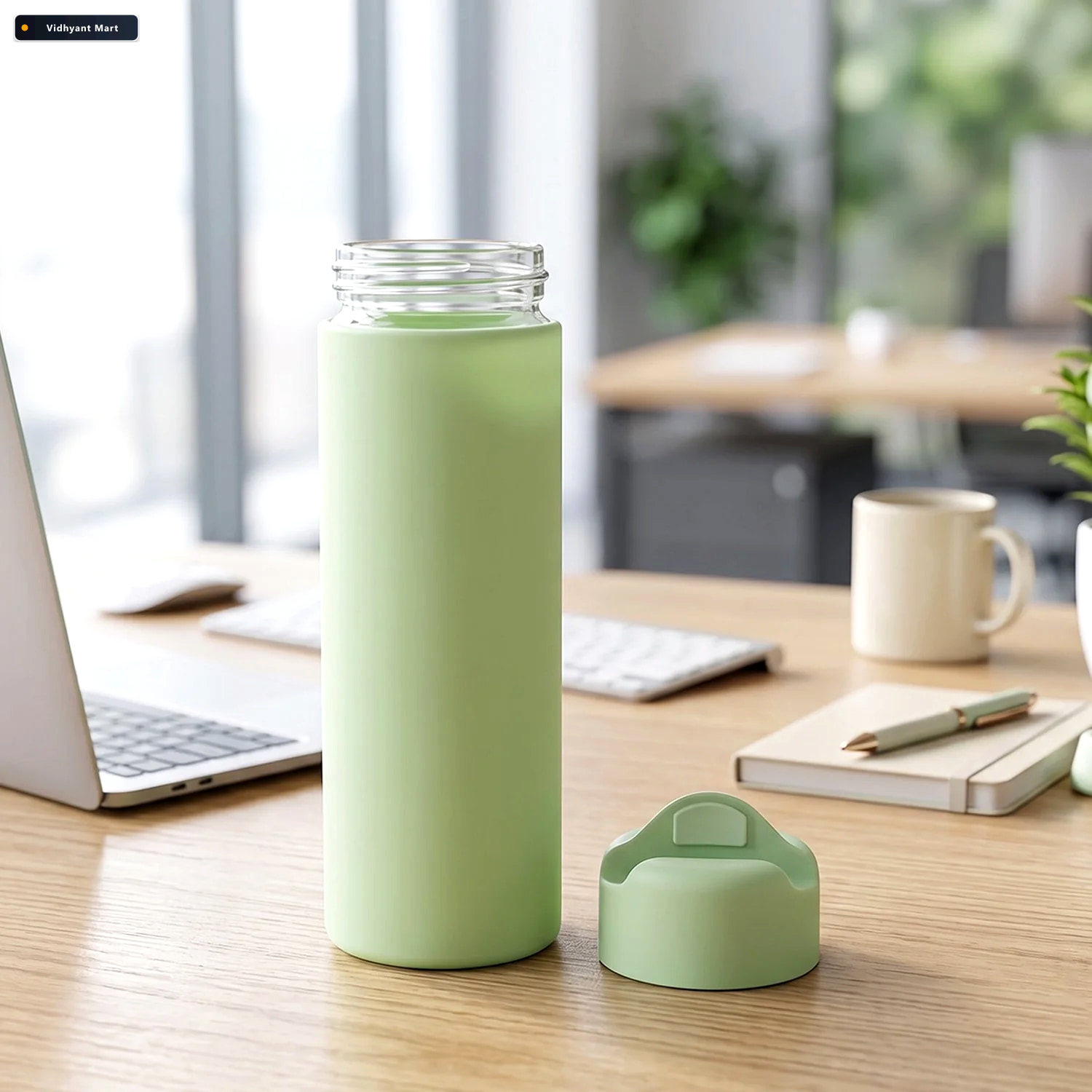 Vidhyant Mart 400 Ml Glass Travel Water Bottle With Silicone Sle 3