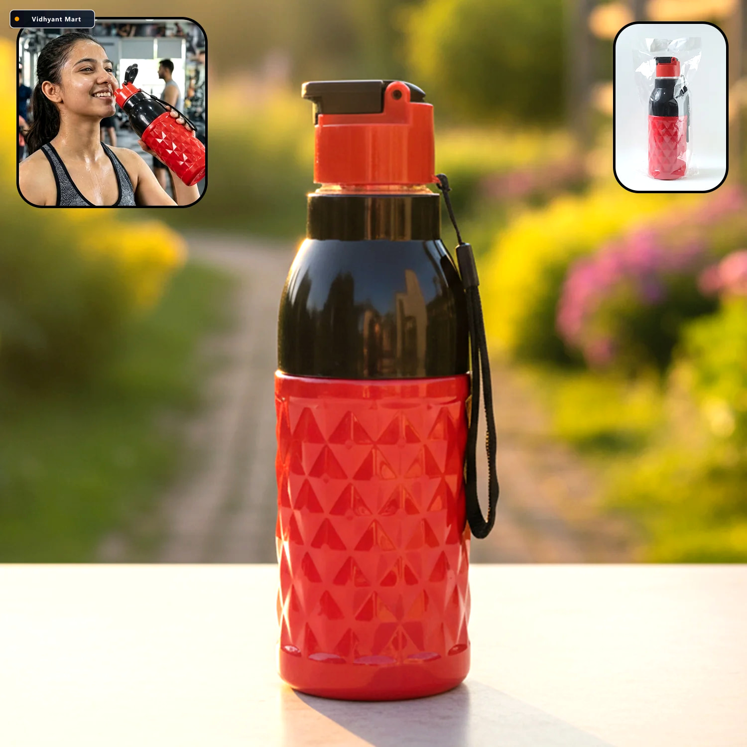 Vidhyant Mart 400 Ml Sports Water Bottle Leakproof With Flip Top 1