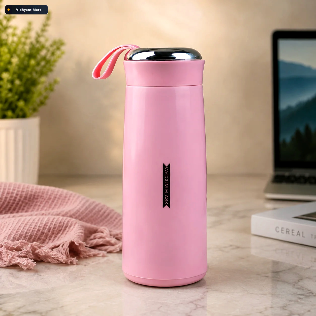 Vidhyant Mart 400ml Pink Glass Water Bottle Leakproof Bpa Free 2