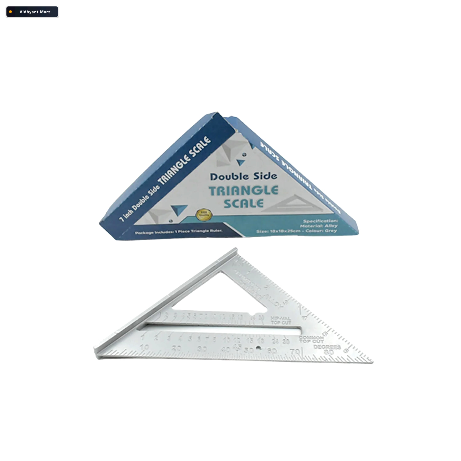 Vidhyant Mart 45 Degree Triangle Ruler 7 Inch Aluminum Rafter Sq 3