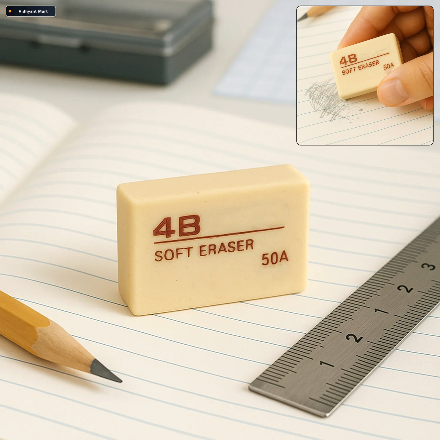 Vidhyant Mart 4b Soft Eraser Dust Free Smudge Less For Artists S 1