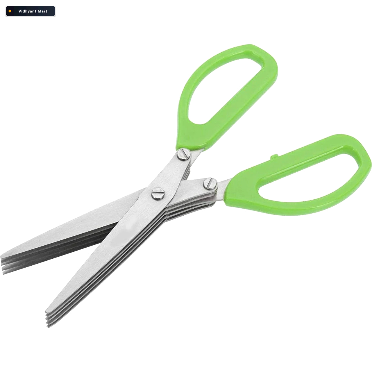 Vidhyant Mart 5 Blade Herb Scissors Stainless Steel Kitchen Cutt 3