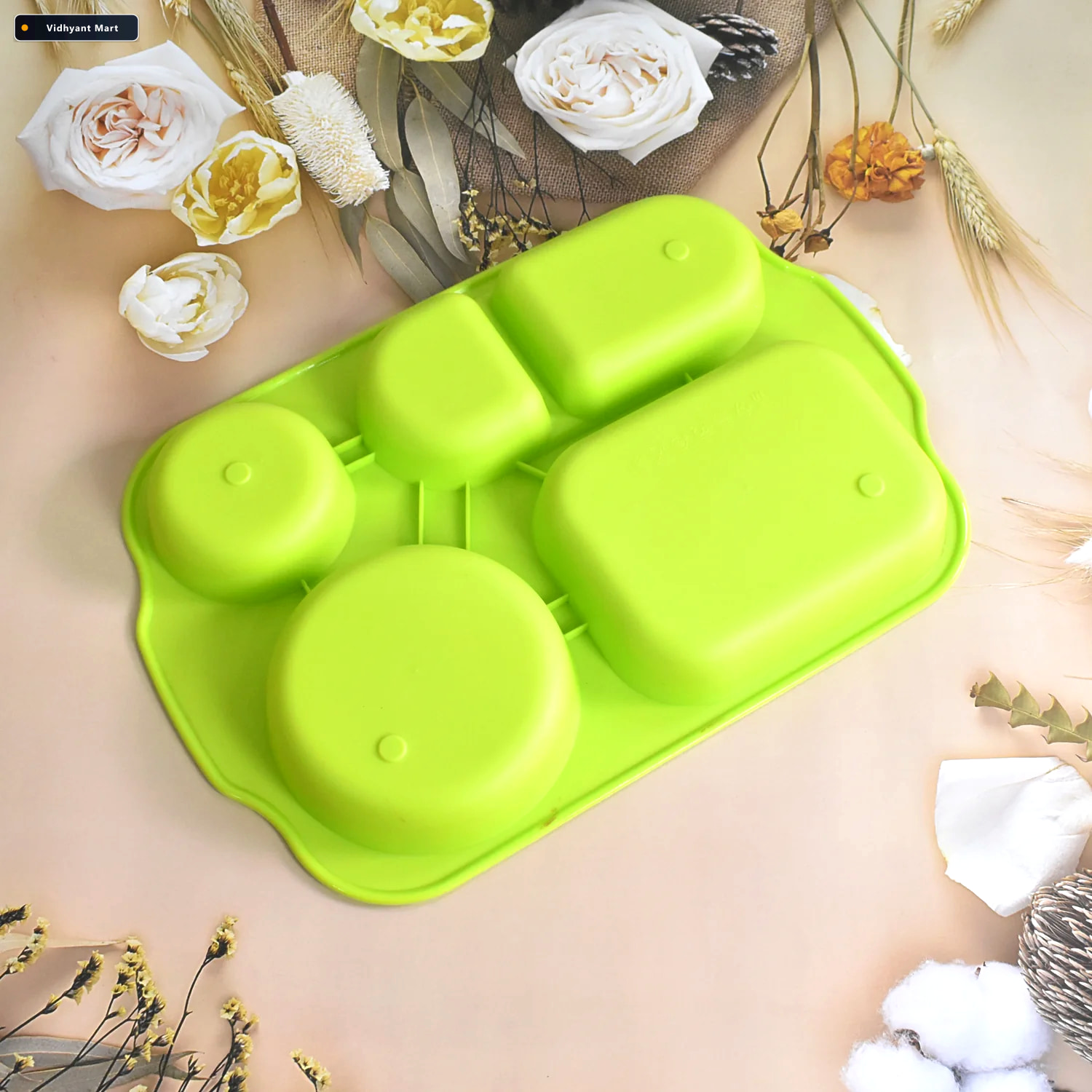 Vidhyant Mart 5 Compartment Food Plates Unbreakable Multicolor S 3