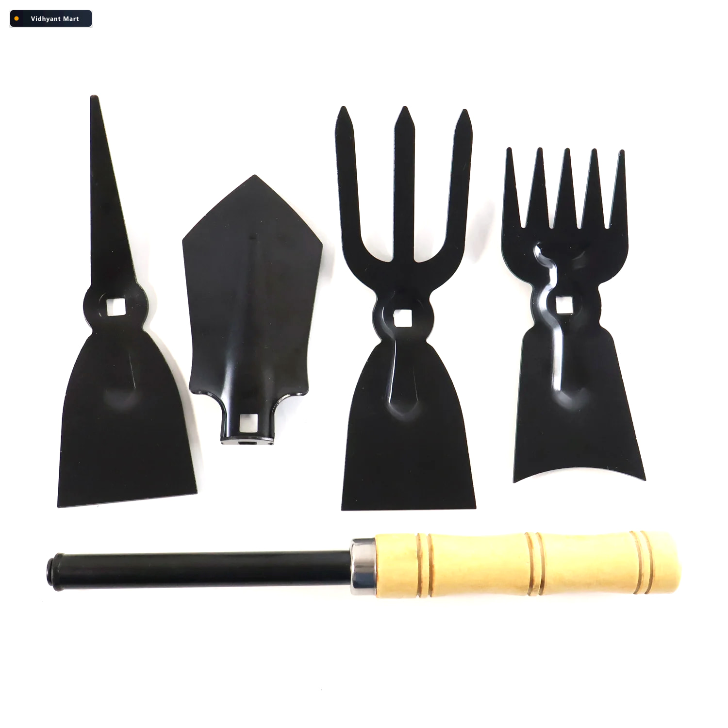Vidhyant Mart 5 In 1 Gardening Hand Tool Set Durable Wooden Hand 4