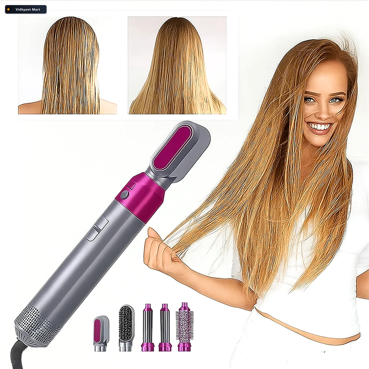 Vidhyant Mart 5 In 1 Hair Dryer Brush Multifunctional Hot Air St 2