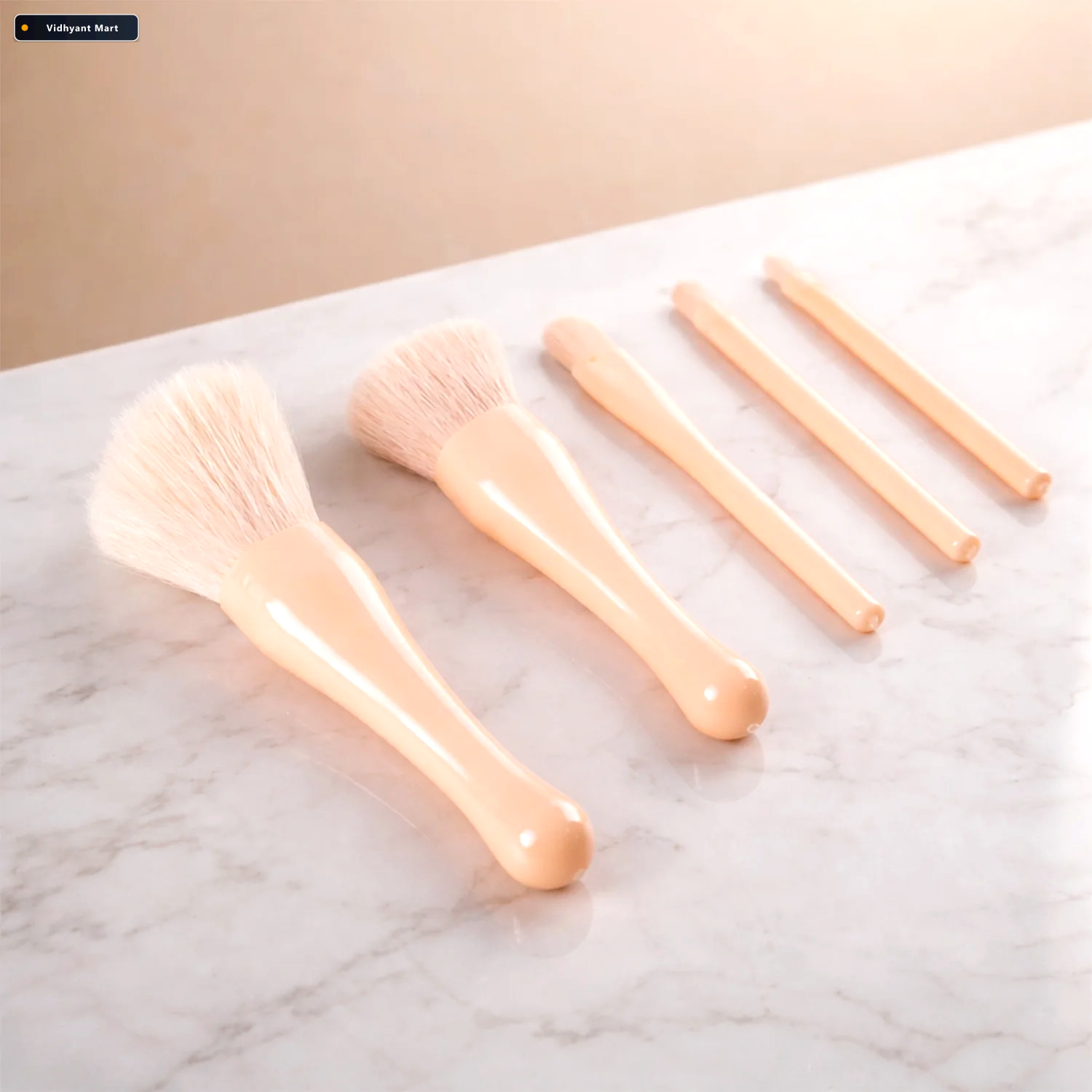 Vidhyant Mart 5 In 1 Makeup Brush Set Compact Kit With Built In 4