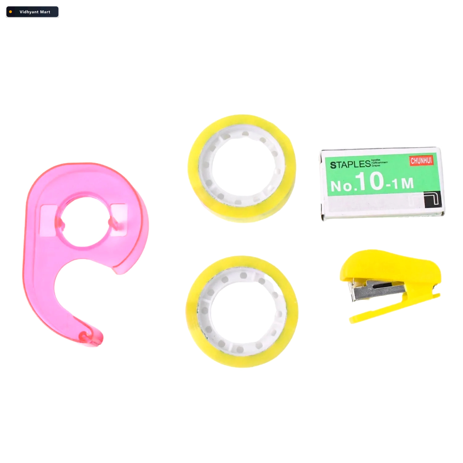 Vidhyant Mart 5 In 1 Stationery Kit Compact Stapler Sealing Tape 4