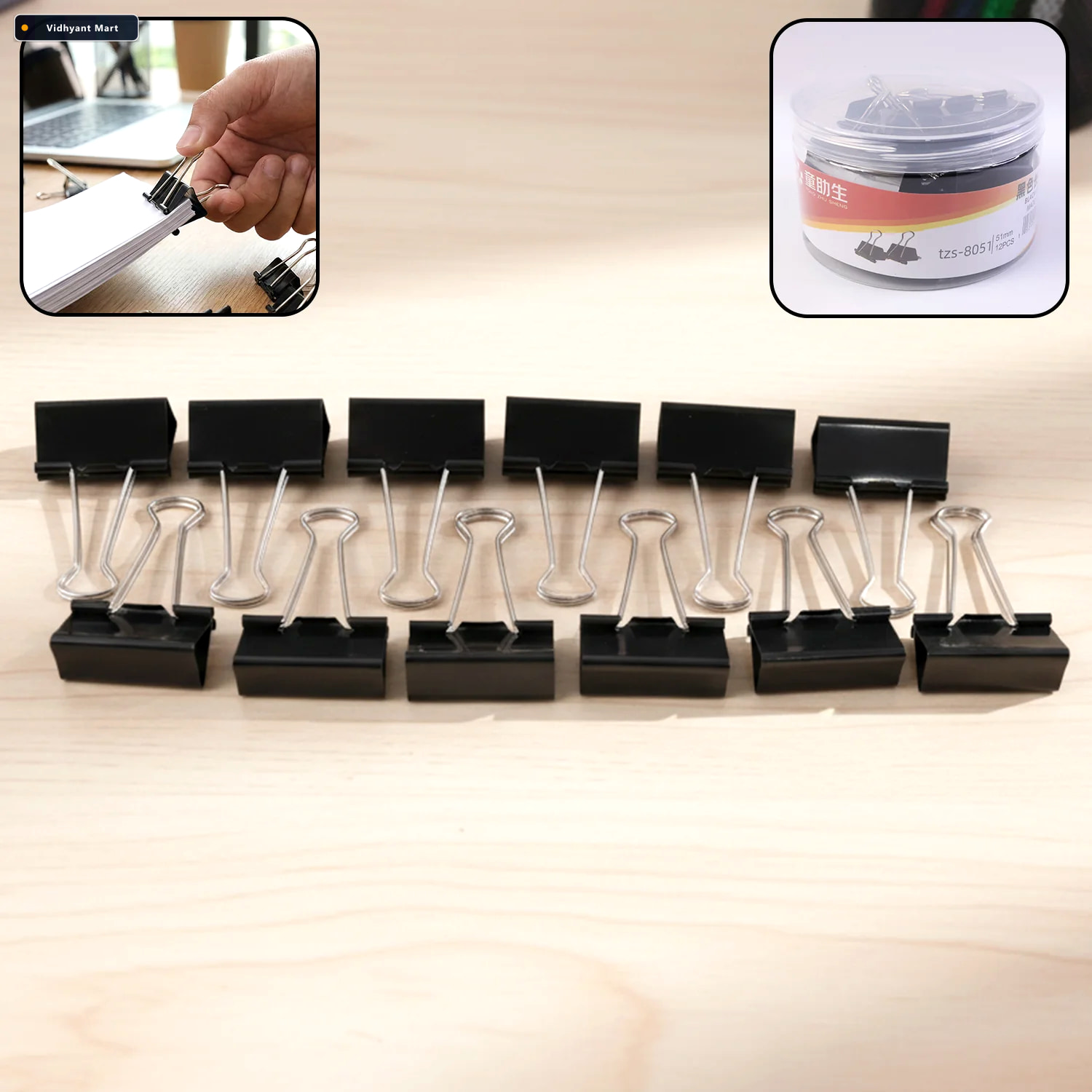 Vidhyant Mart 51 Mm Large Binder Clips Strong Secure Paper Holde 1
