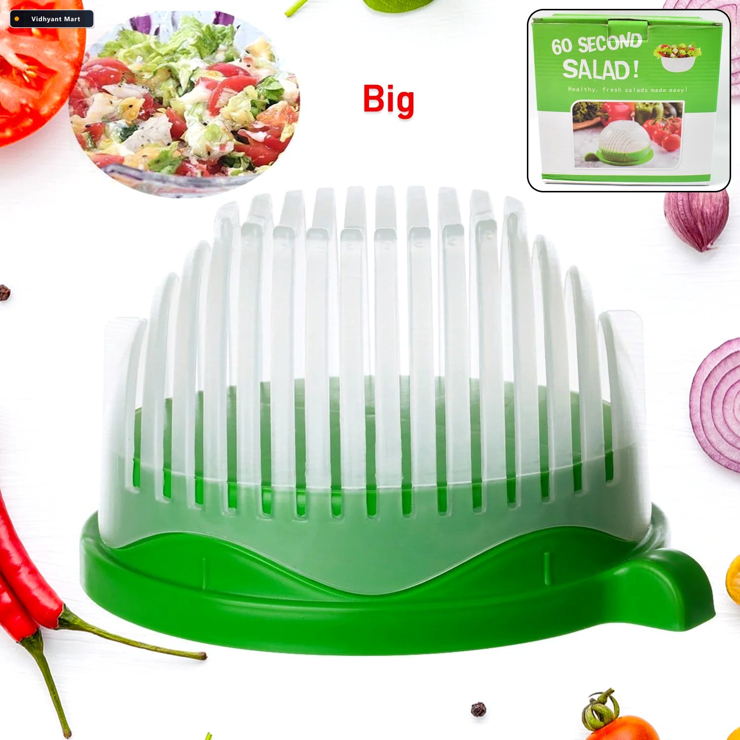 Vidhyant Mart 60 Seconds Salad Cutter Bowl Quick Vegetable Fruit 2