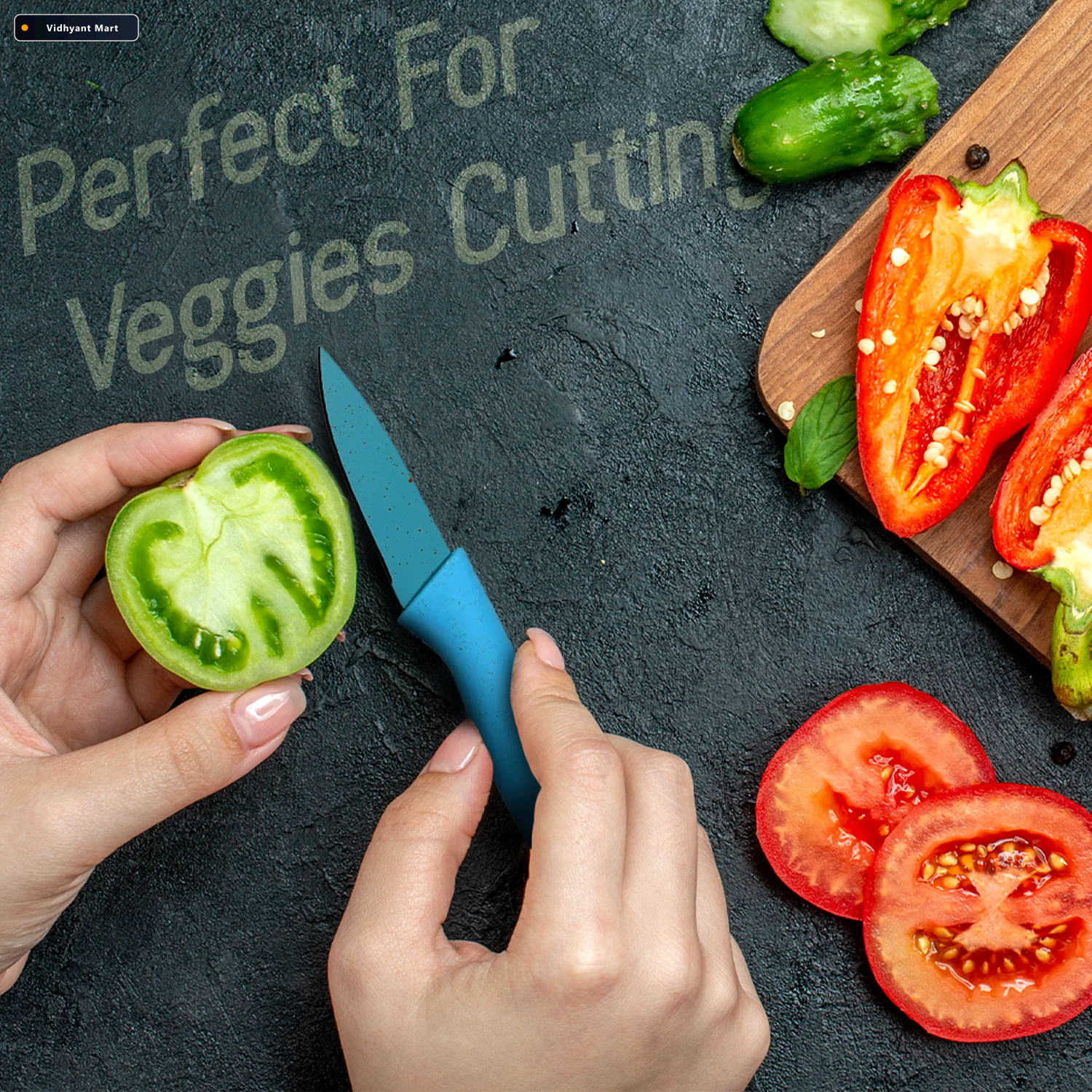 Vidhyant Mart 6pc Kitchen Knife Set Professional Corrugated Stai 3