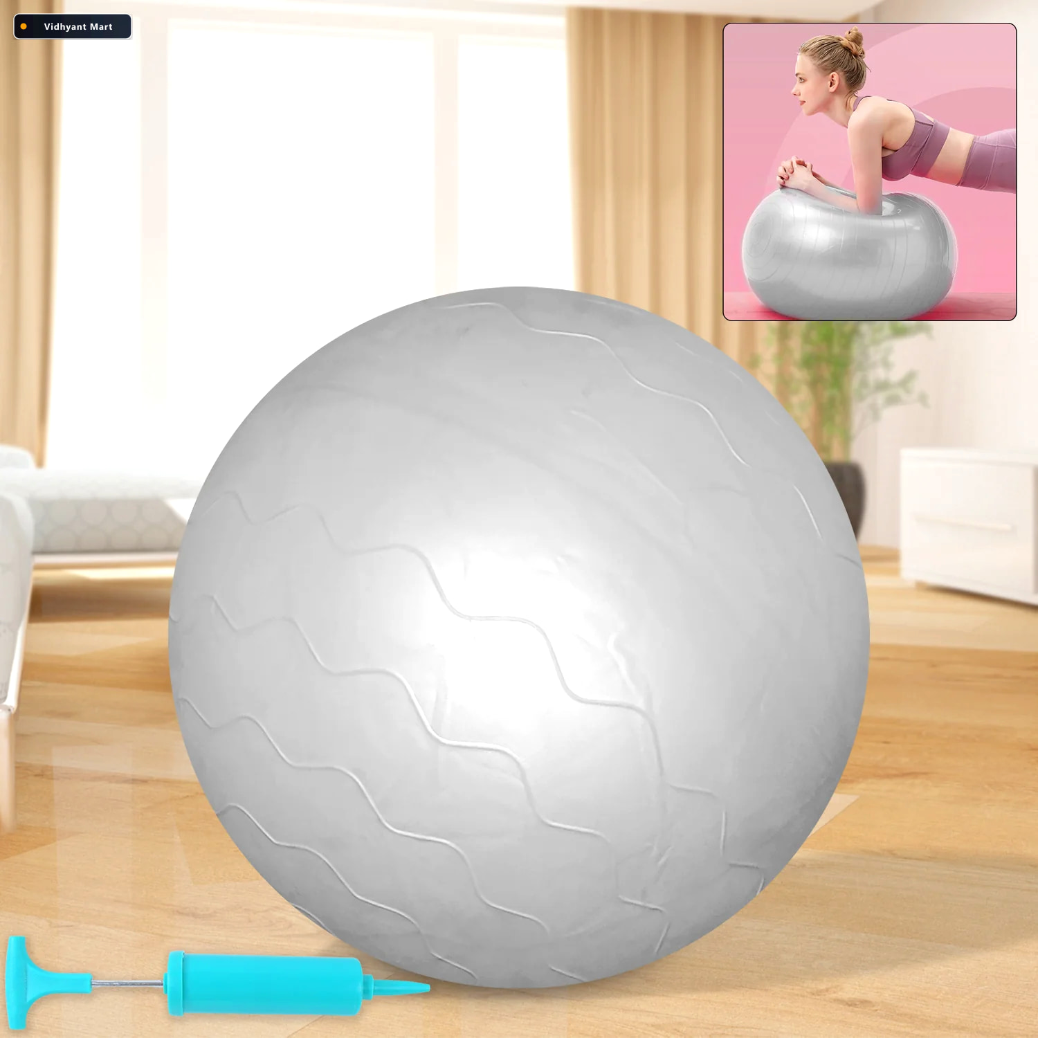 Vidhyant Mart 75cm Stability Gym Ball Heavy Duty Non Slip Fitnes 1