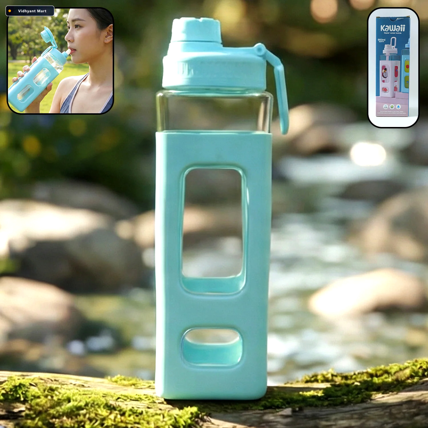 Vidhyant Mart 900ml Leakproof Plastic Water Bottle Large Capacit 1