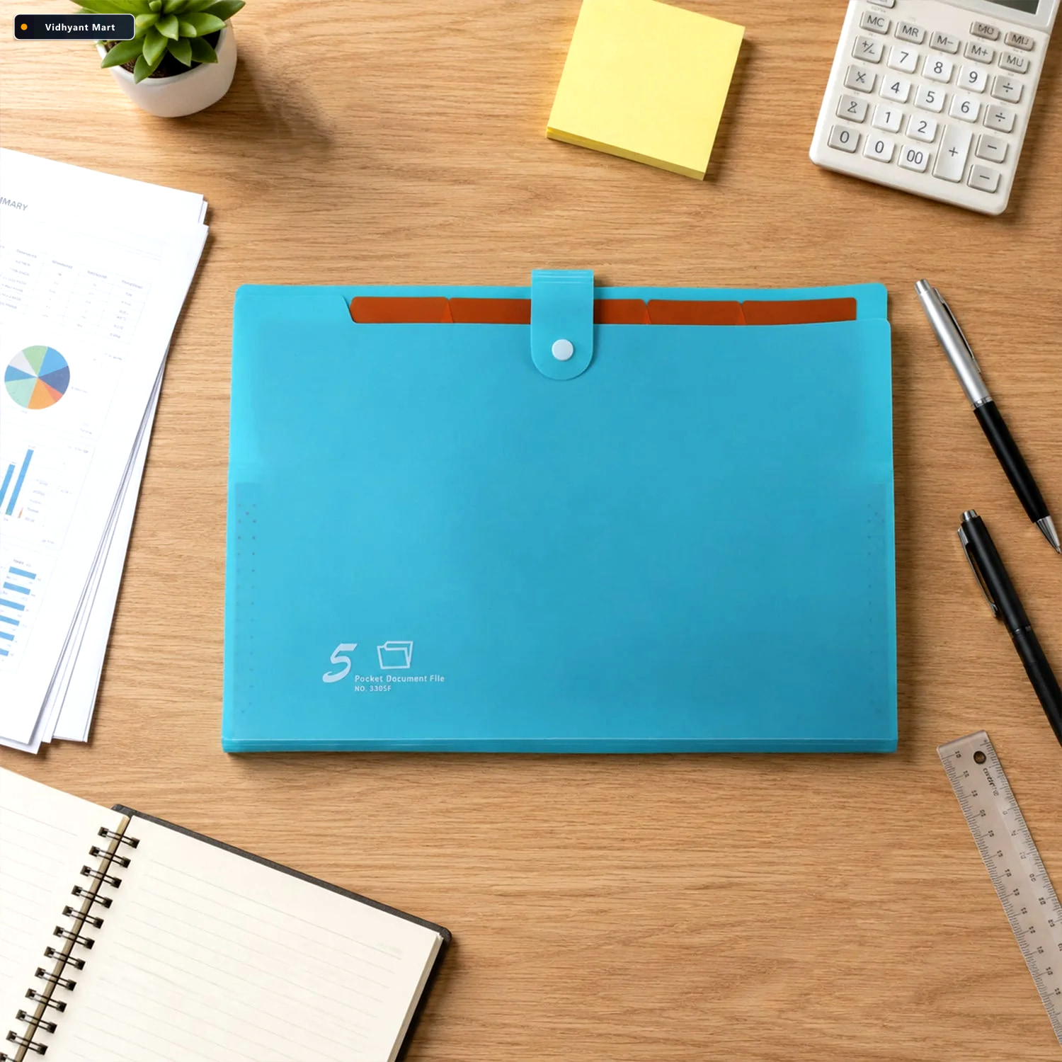 Vidhyant Mart A4 Document Folder Expandable Multi Pocket Organiz 2
