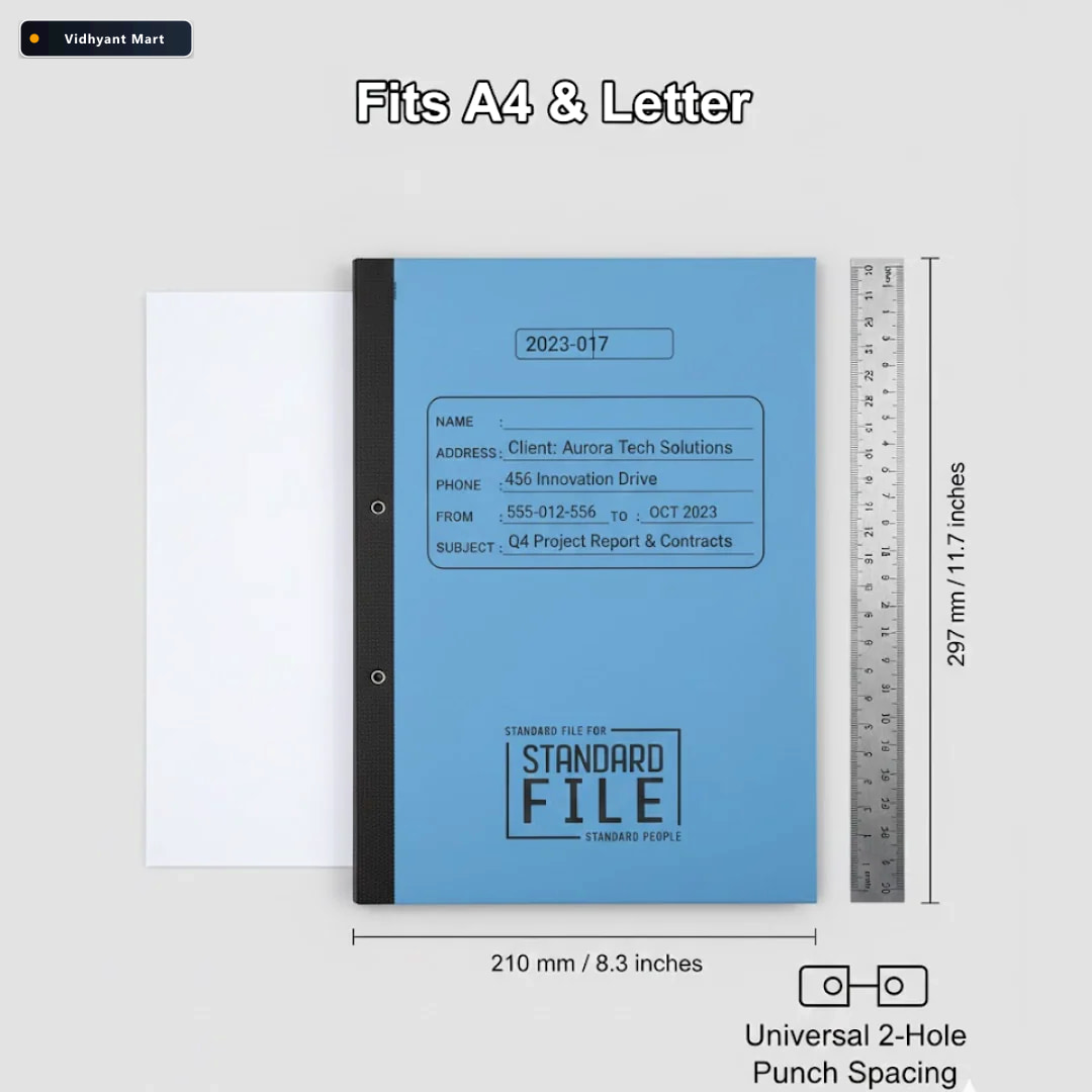 Vidhyant Mart A4 File Folder Plastic Clip Document Holder Filora 2