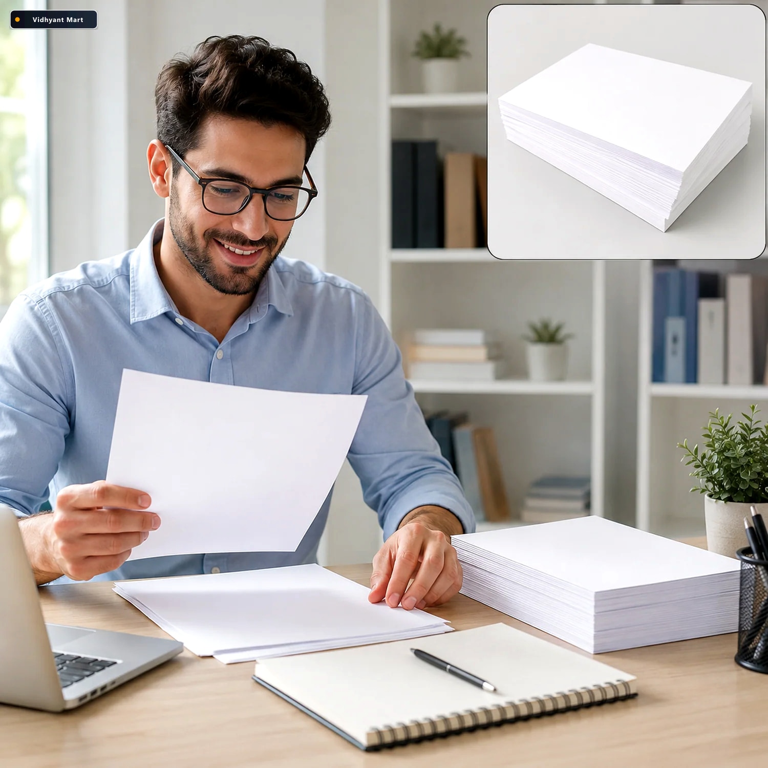 Vidhyant Mart A4 High Bright Copier Paper 70 Gsm 500 Sheets Pack 1