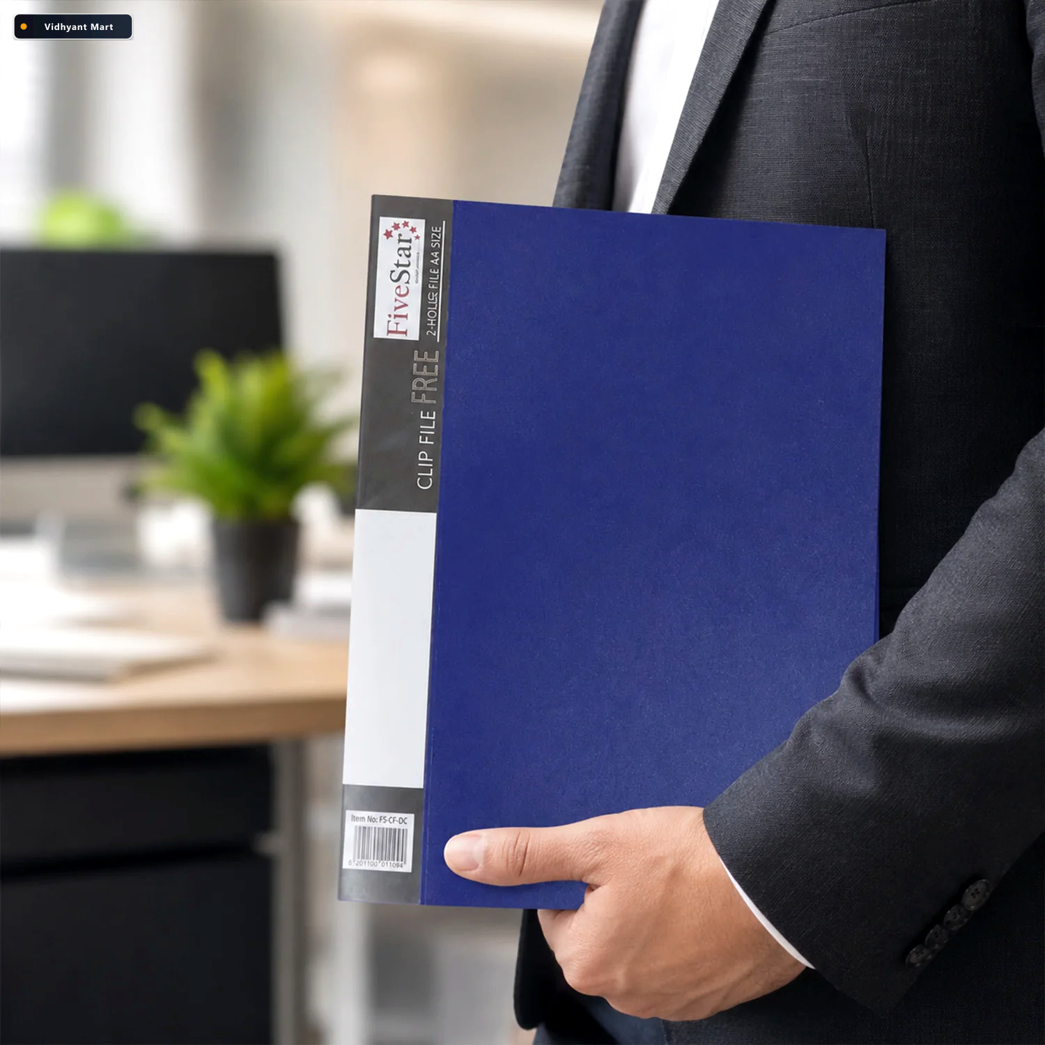 Vidhyant Mart A4 Plastic Clip File Folder With Inner Pocket For 3