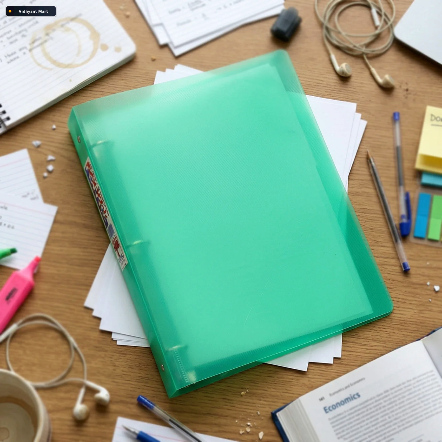 Vidhyant Mart A4 Size Transparent Ring Binder Folder Durable For 2