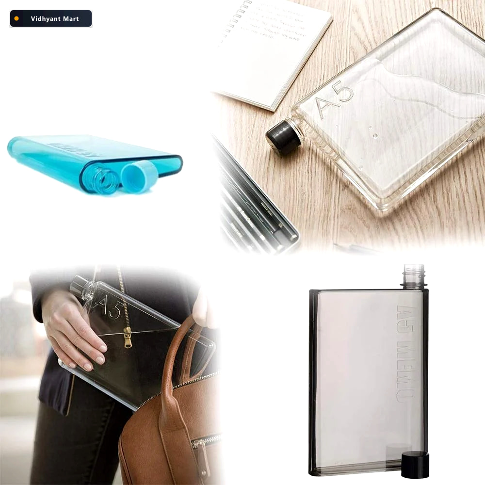 Vidhyant Mart A5 Notebook Water Bottle 400ml Slim Leak Proof Own 3