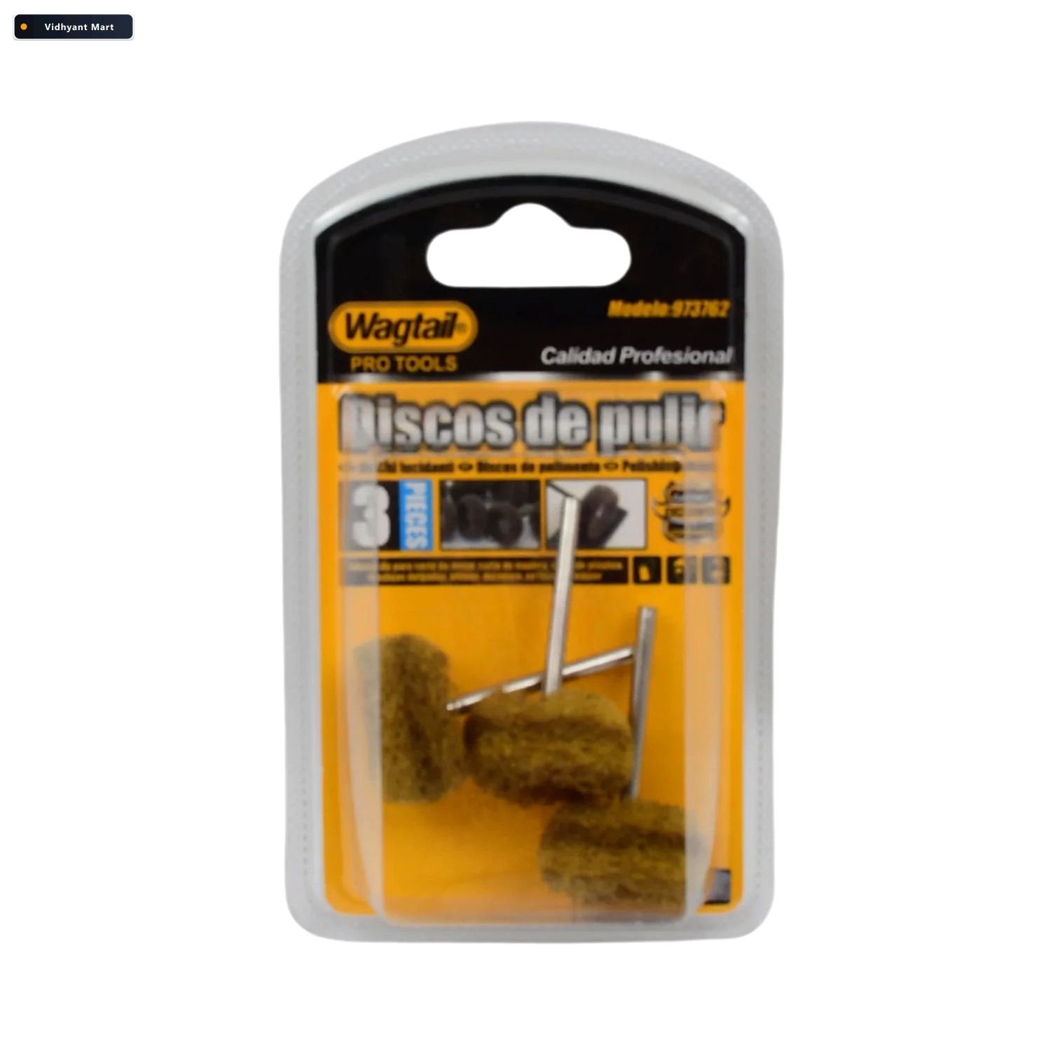 Vidhyant Mart Abrasive Buffing Wheel Set 3mm Shank For Rotary To 4
