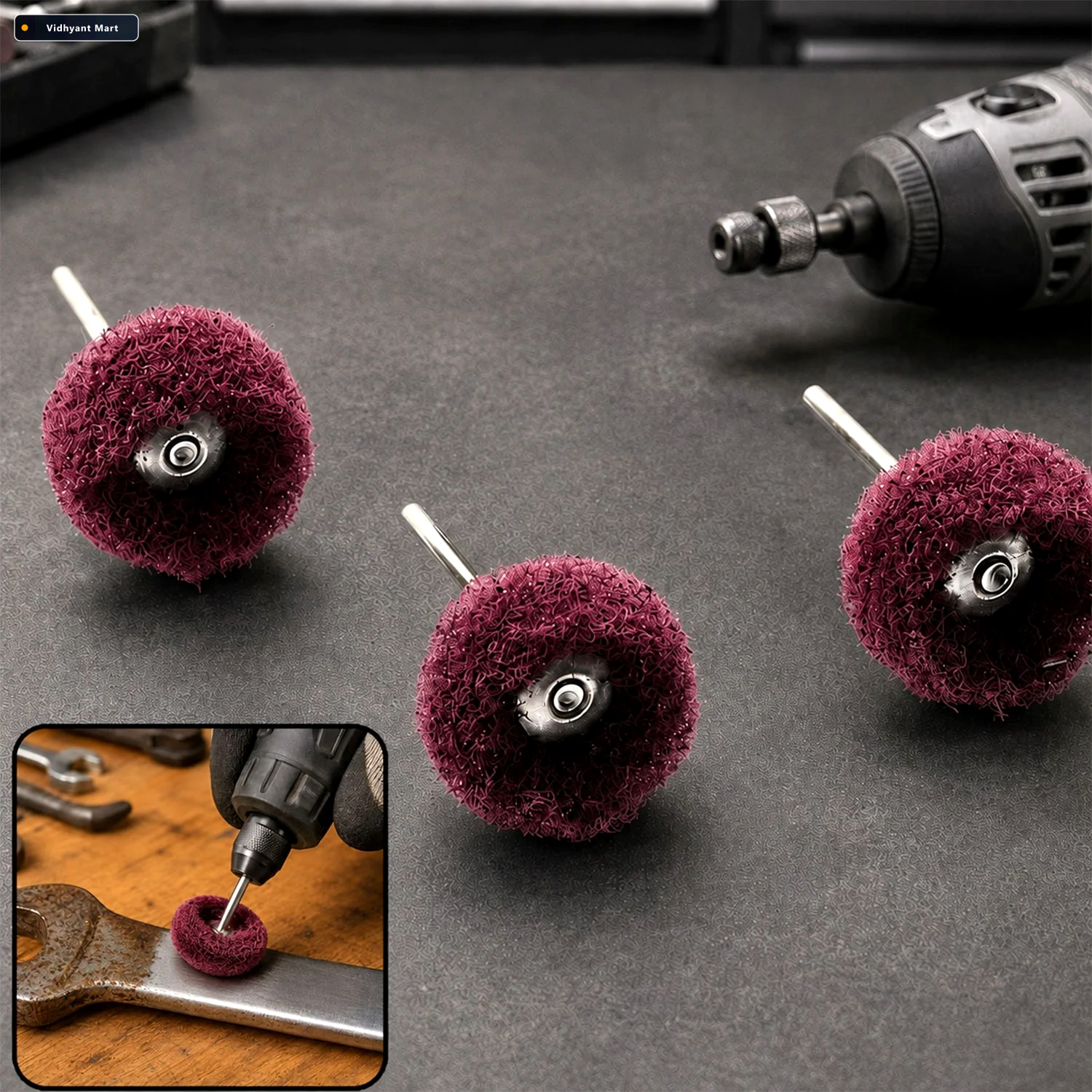 Vidhyant Mart Abrasive Buffing Wheel Set For Rust Removal Polish 1