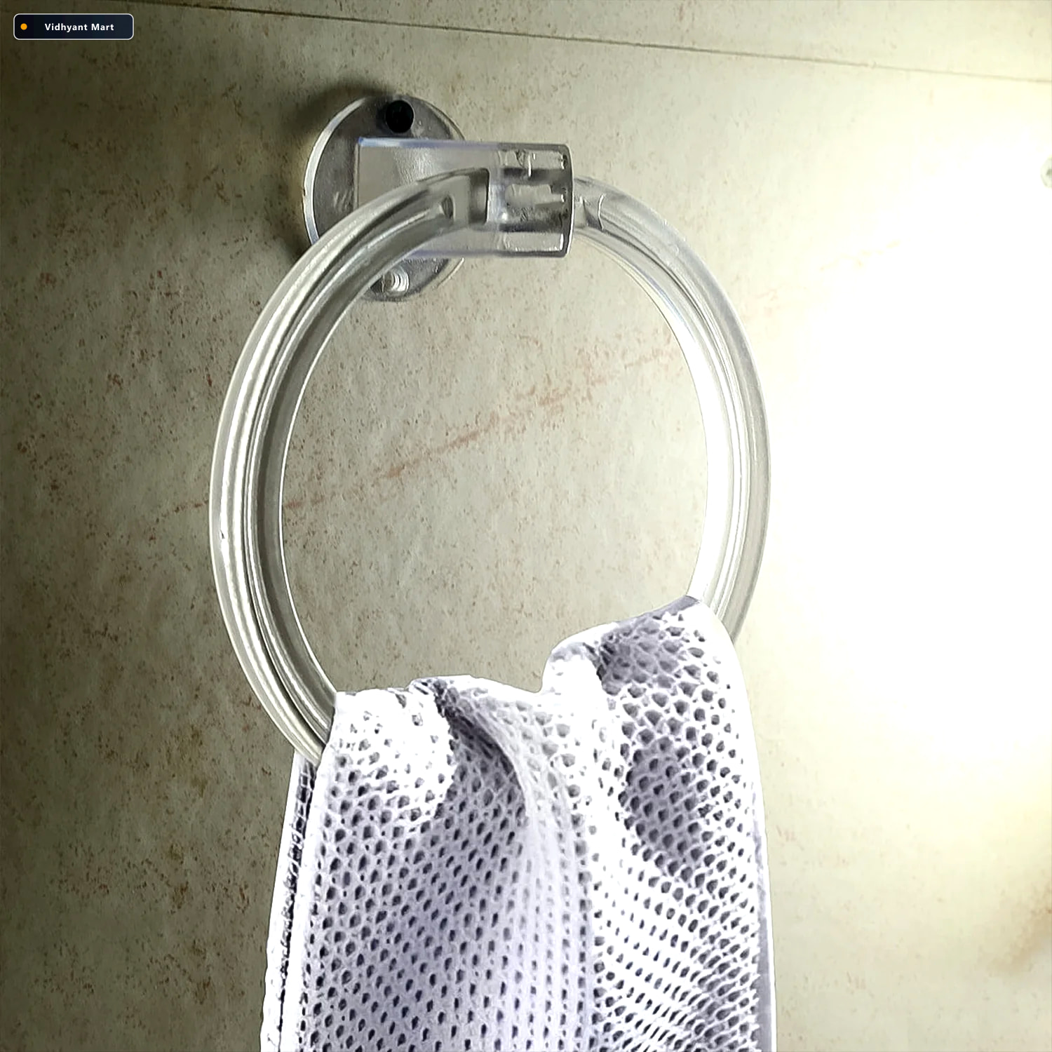Vidhyant Mart Abs Towel Ring Unbreakable Wall Mounted Holder Bat 2