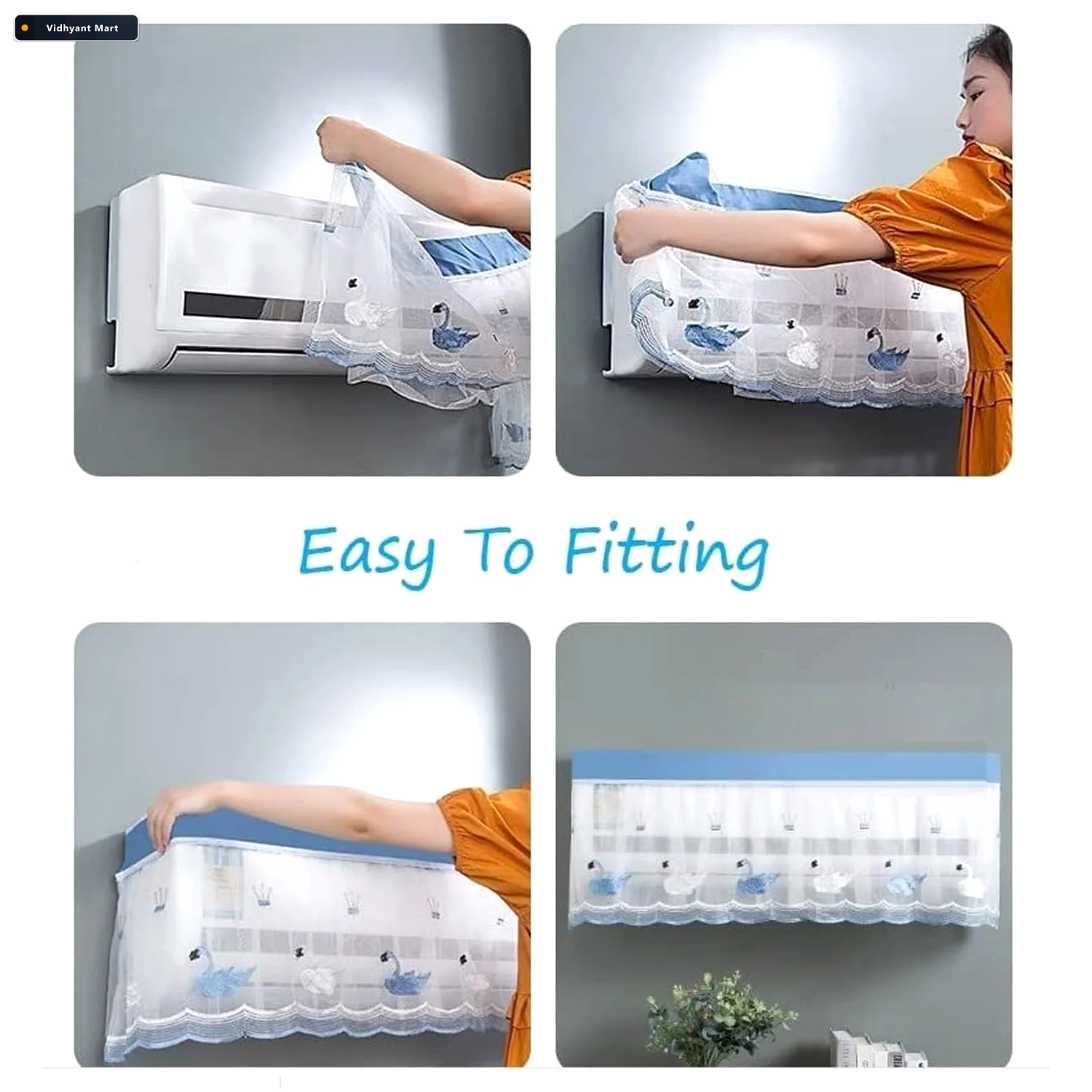 Vidhyant Mart Ac Dust Cover For 1 Ton Split Ac Designer Washable 4