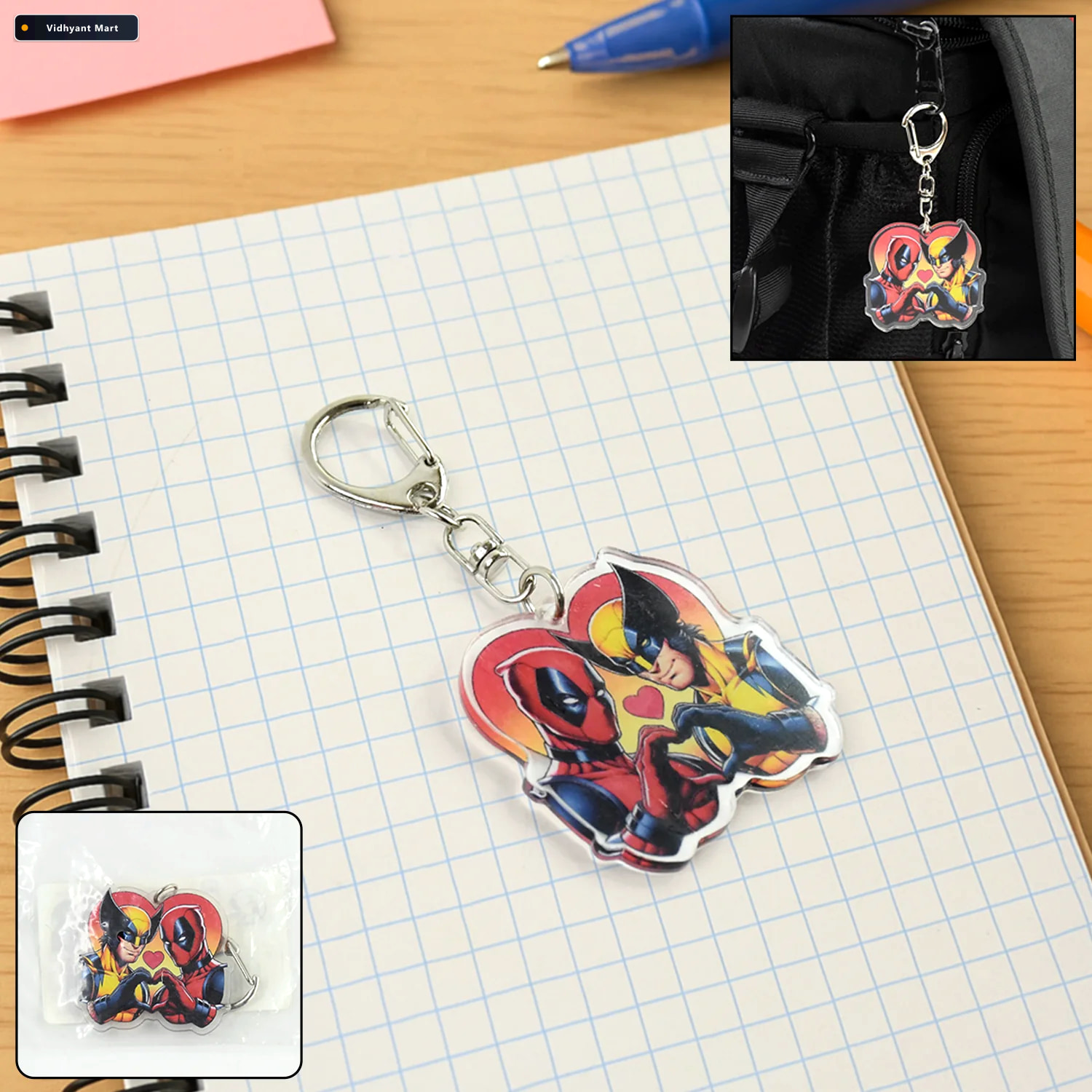 Vidhyant Mart Acrylic Cartoon Character Keychain Durable Metal C 1
