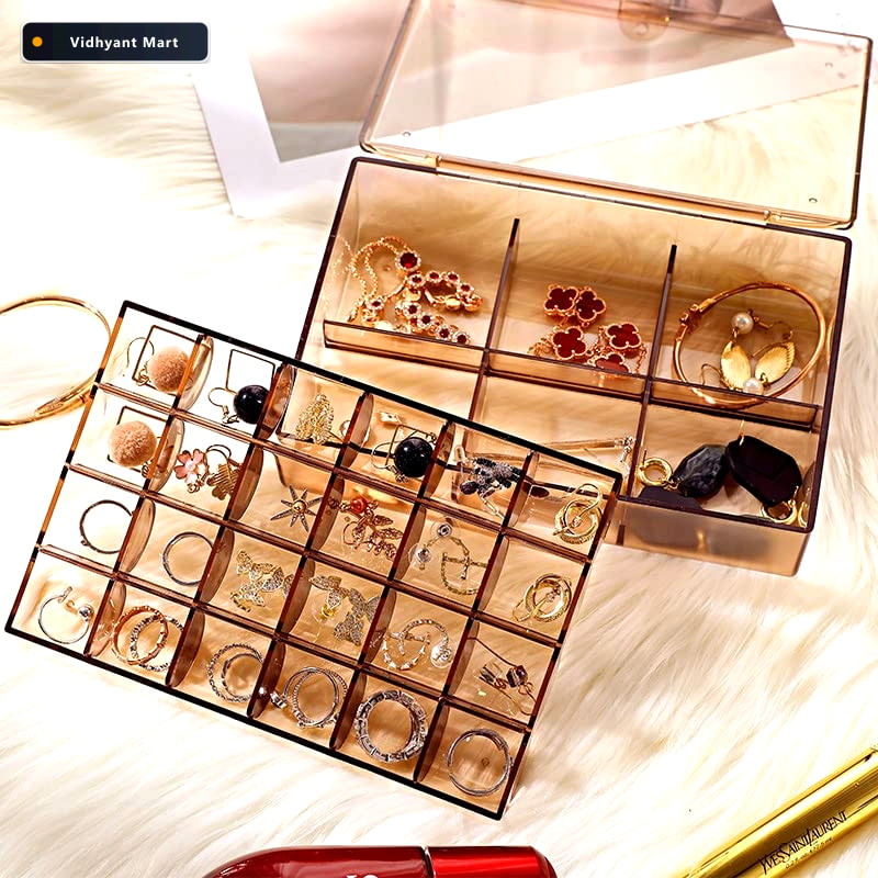 Vidhyant Mart Acrylic Jewelry Box 30 Compartment Dustproof Organ 1