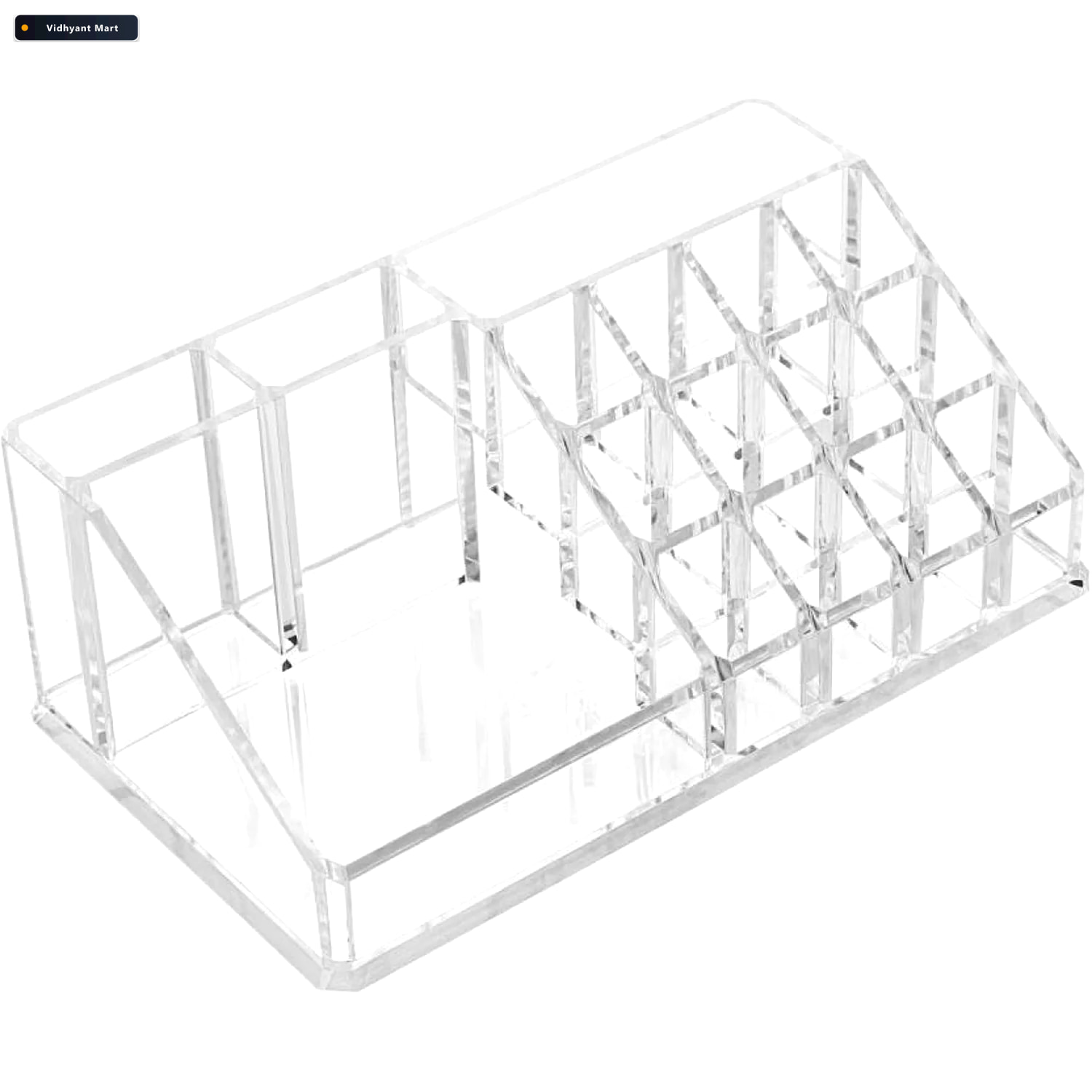 Vidhyant Mart Acrylic Makeup Organizer 16 Clear Compartments For 4