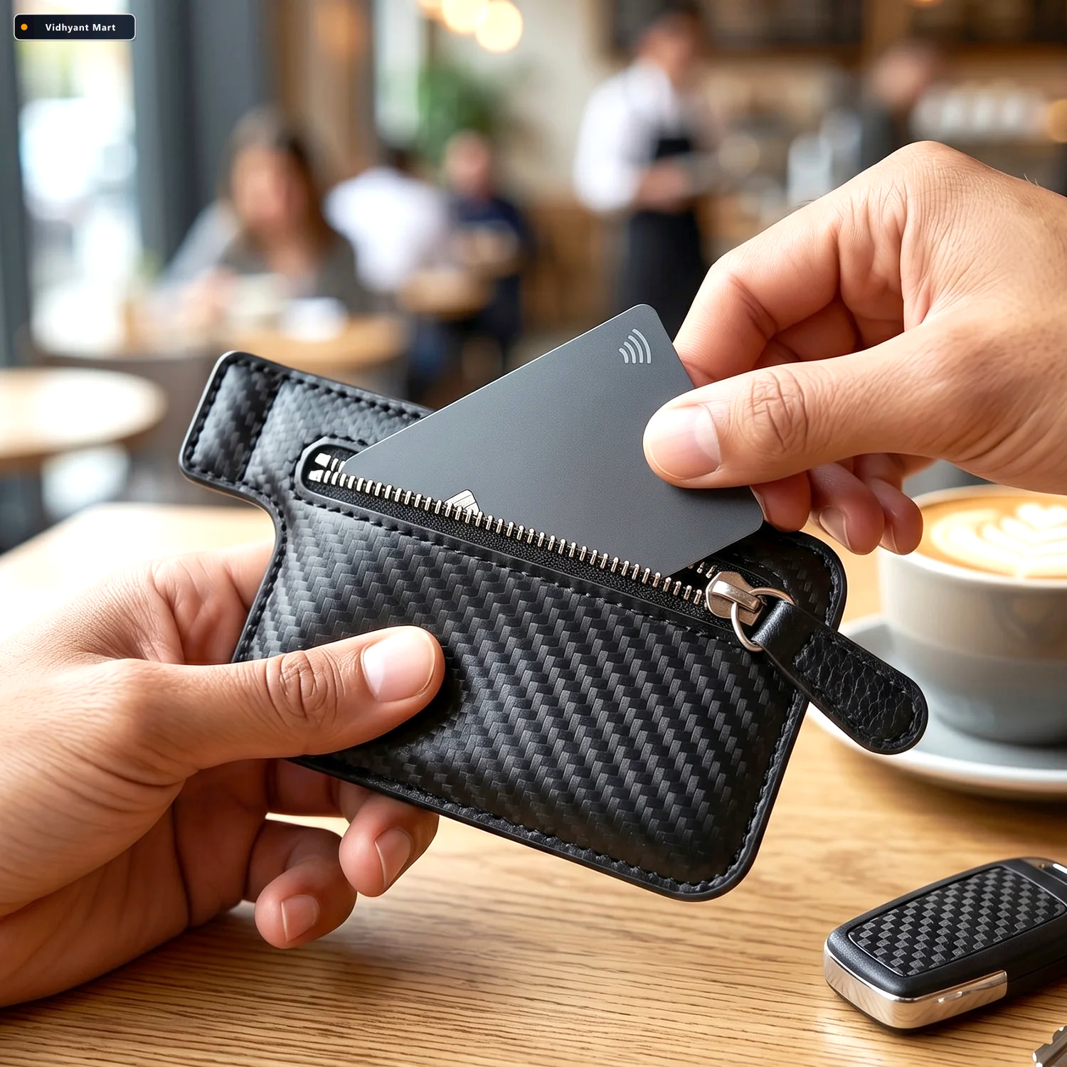 Vidhyant Mart Adhesive Card Phone Holder Zipper Pocket Wallet Mo 3