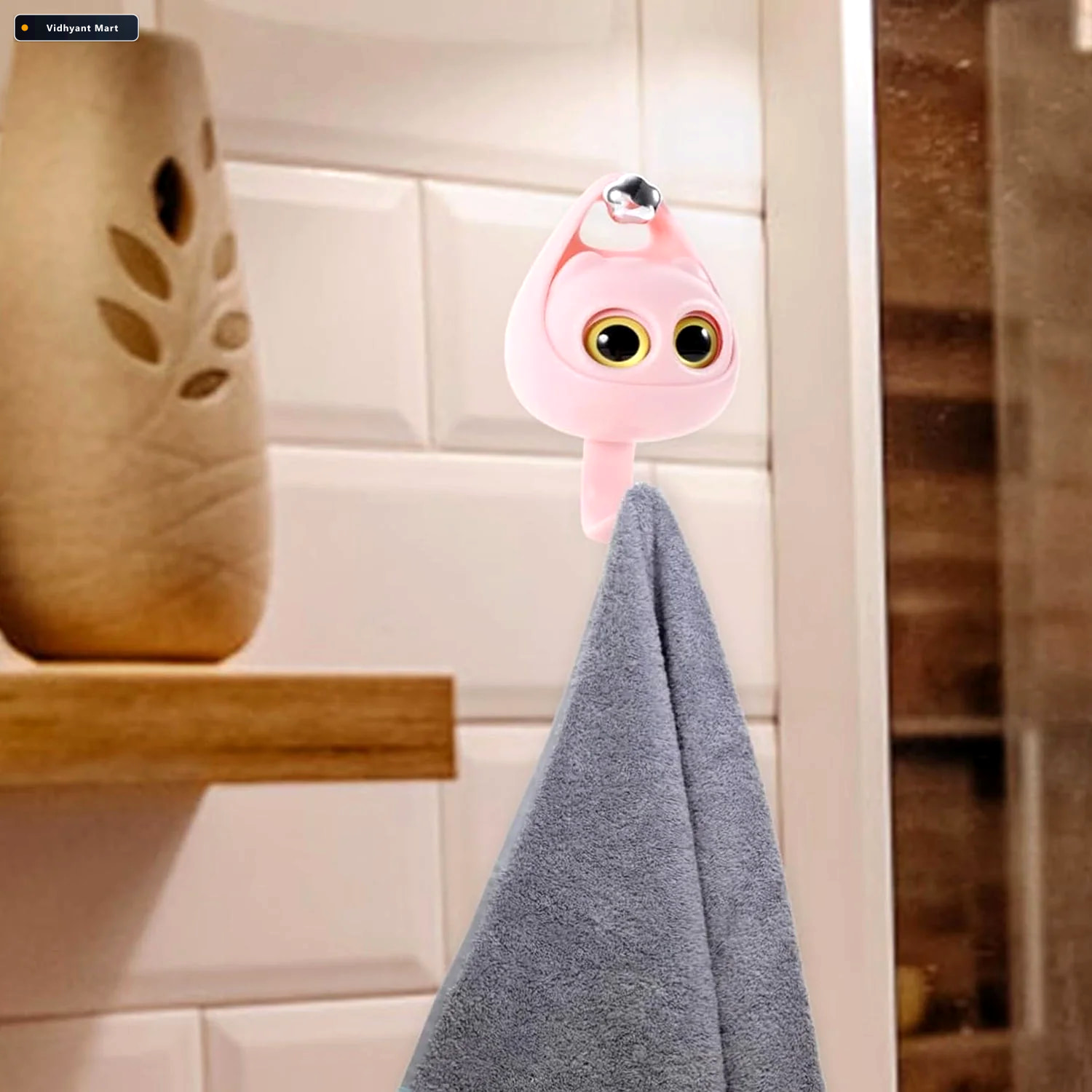 Vidhyant Mart Adhesive Coat Hook Cute Wink Cat Design No Drill I 4