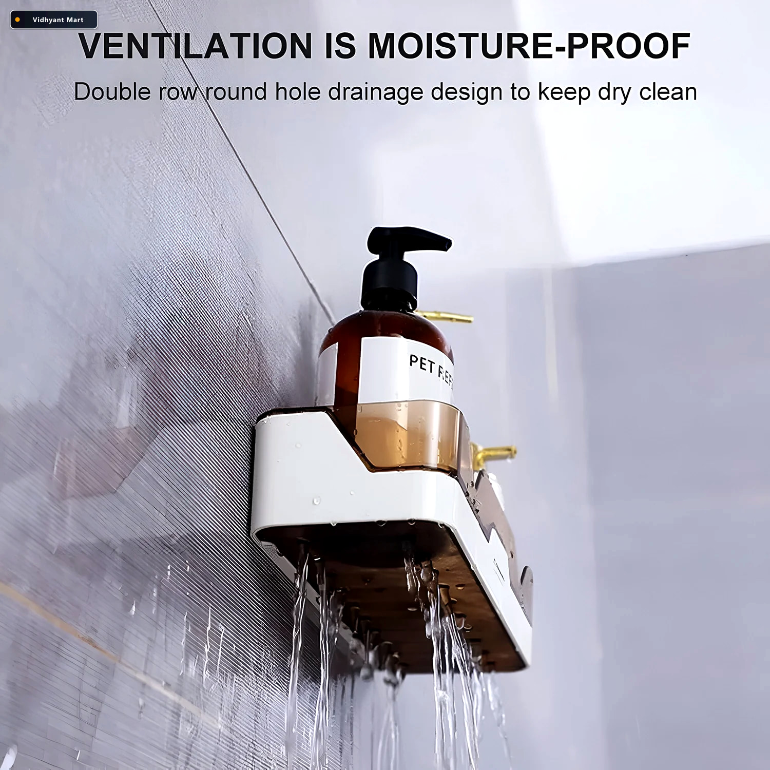 Vidhyant Mart Adhesive Plastic Storage Shelf Wall Mounted Space 3