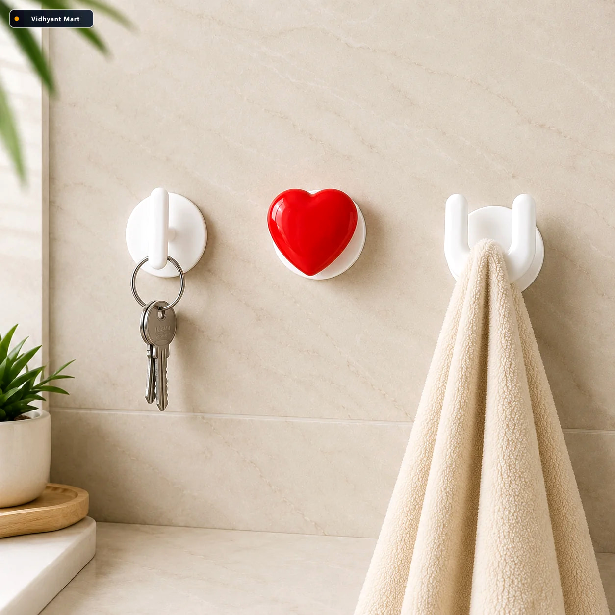 Vidhyant Mart Adhesive Wall Hook Set Strong Grip Reusable Utilit 1
