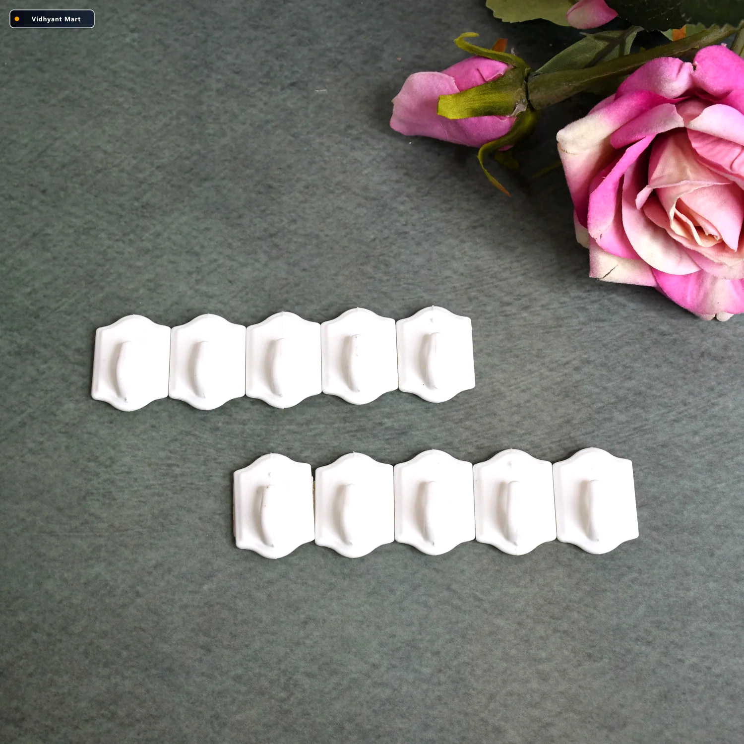 Vidhyant Mart Adhesive Wall Hooks Strong Drill Free Set Of 10 Gl 1