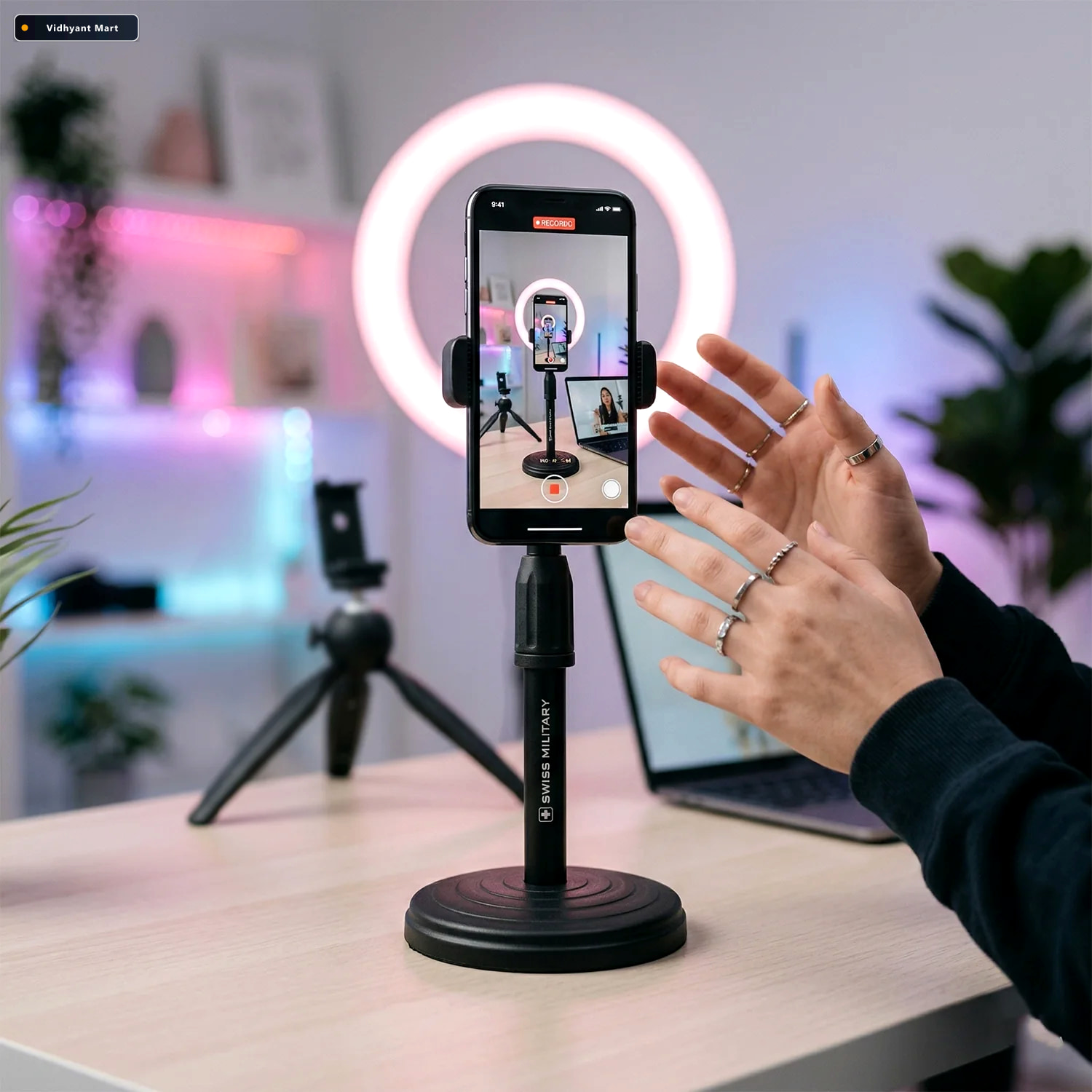 Vidhyant Mart Adjustable 360 Rotating Phone Holder Stable Univer 2