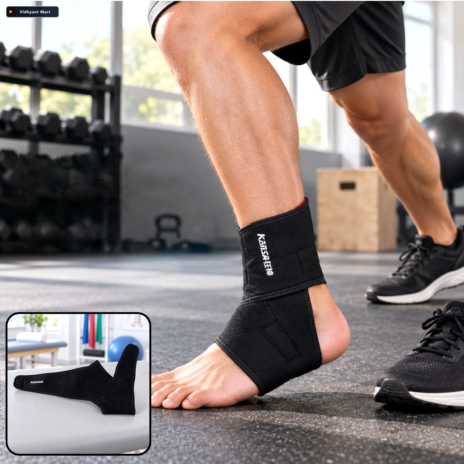 Vidhyant Mart Adjustable Ankle Support Brace With Wrap Strap For 1