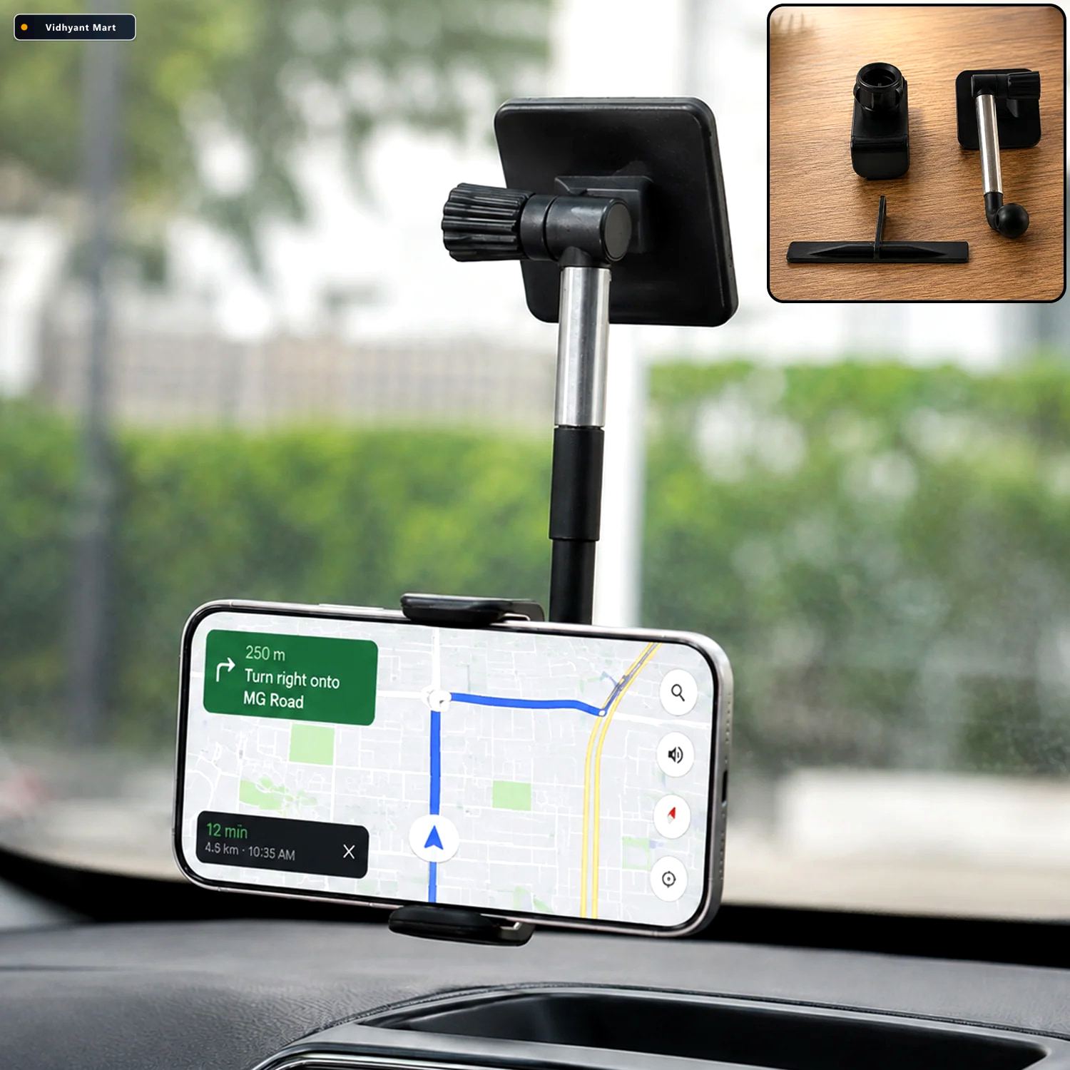 Vidhyant Mart Adjustable Car Mobile Phone Holder With Telescopic 1