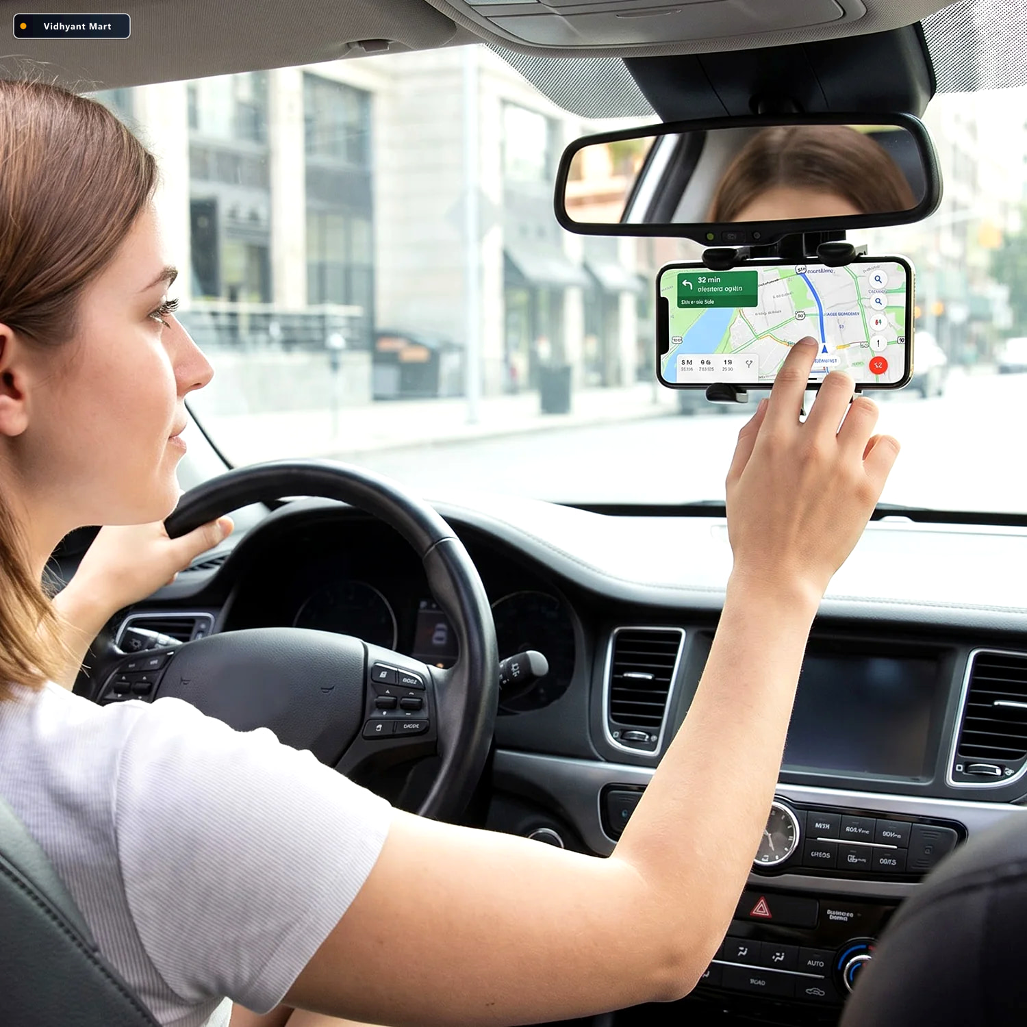 Vidhyant Mart Adjustable Car Rear View Mirror Phone Holder For N 3