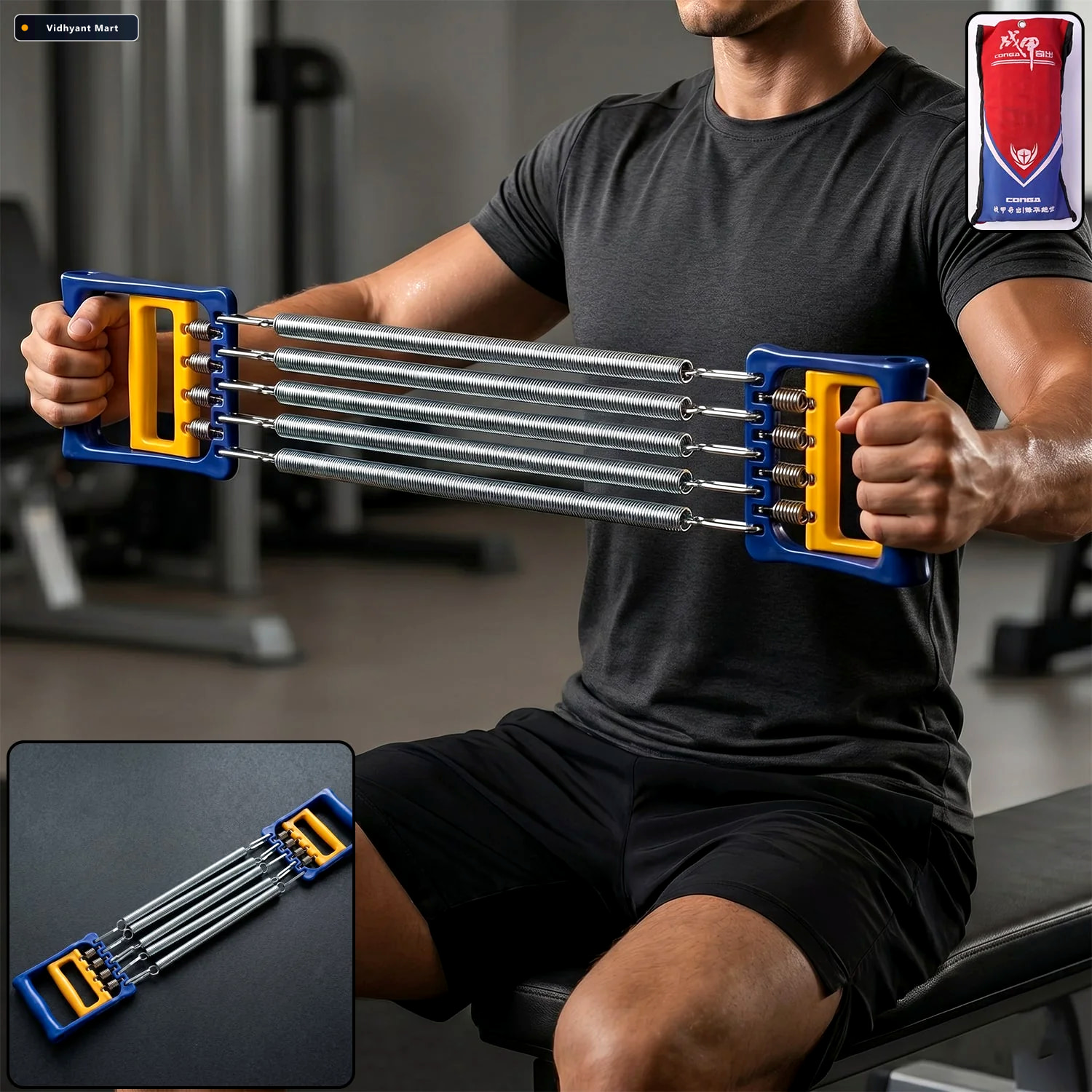 Vidhyant Mart Adjustable Chest Expander Effective Resistance Tra 1