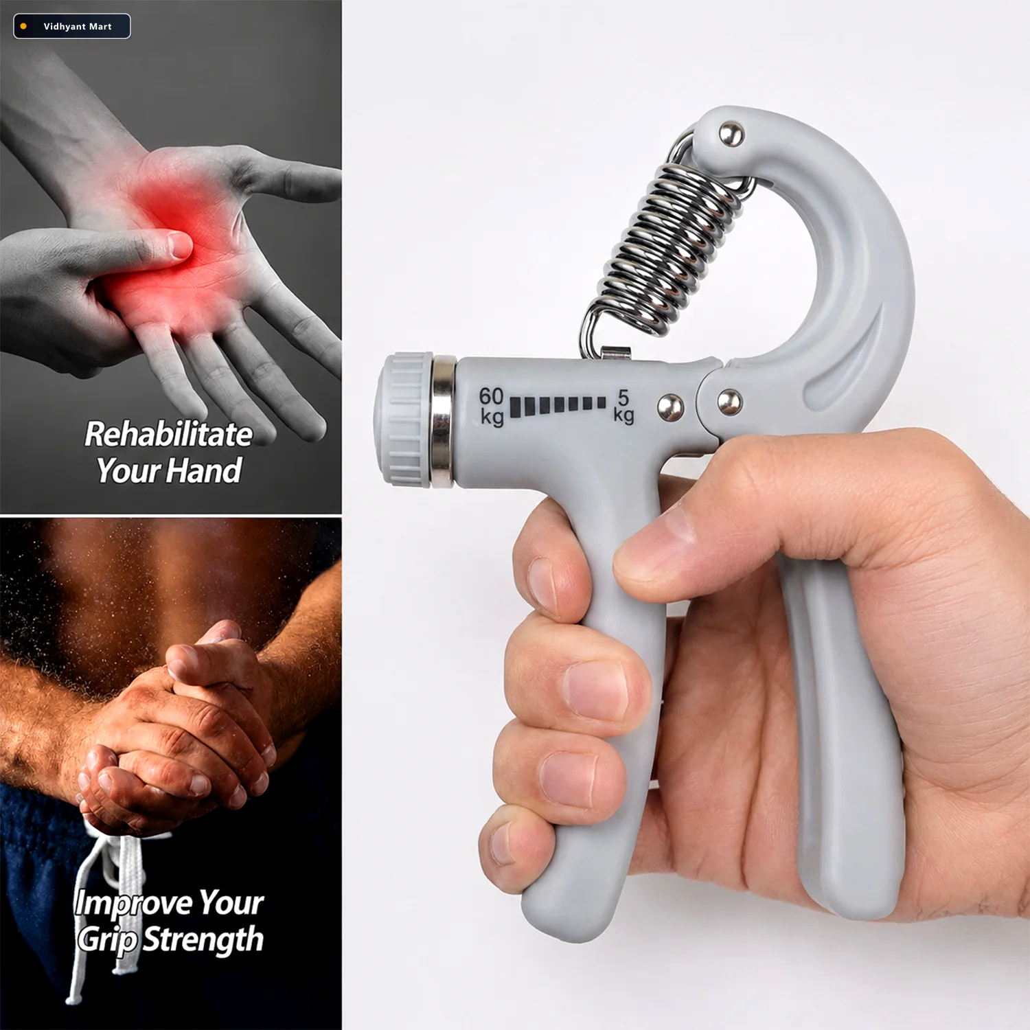 Vidhyant Mart Adjustable Gym Hand Gripper For Wrist Forearm And 2