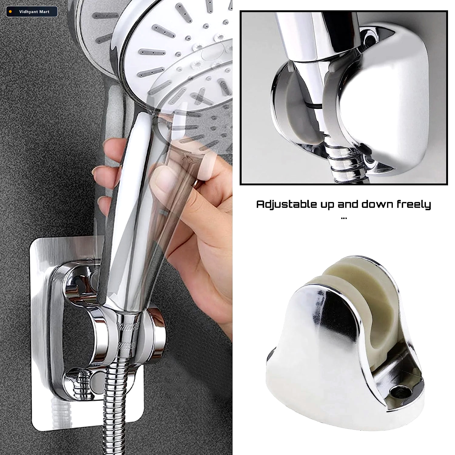 Vidhyant Mart Adjustable Hand Shower Holder Wall Mount Bracket M 3