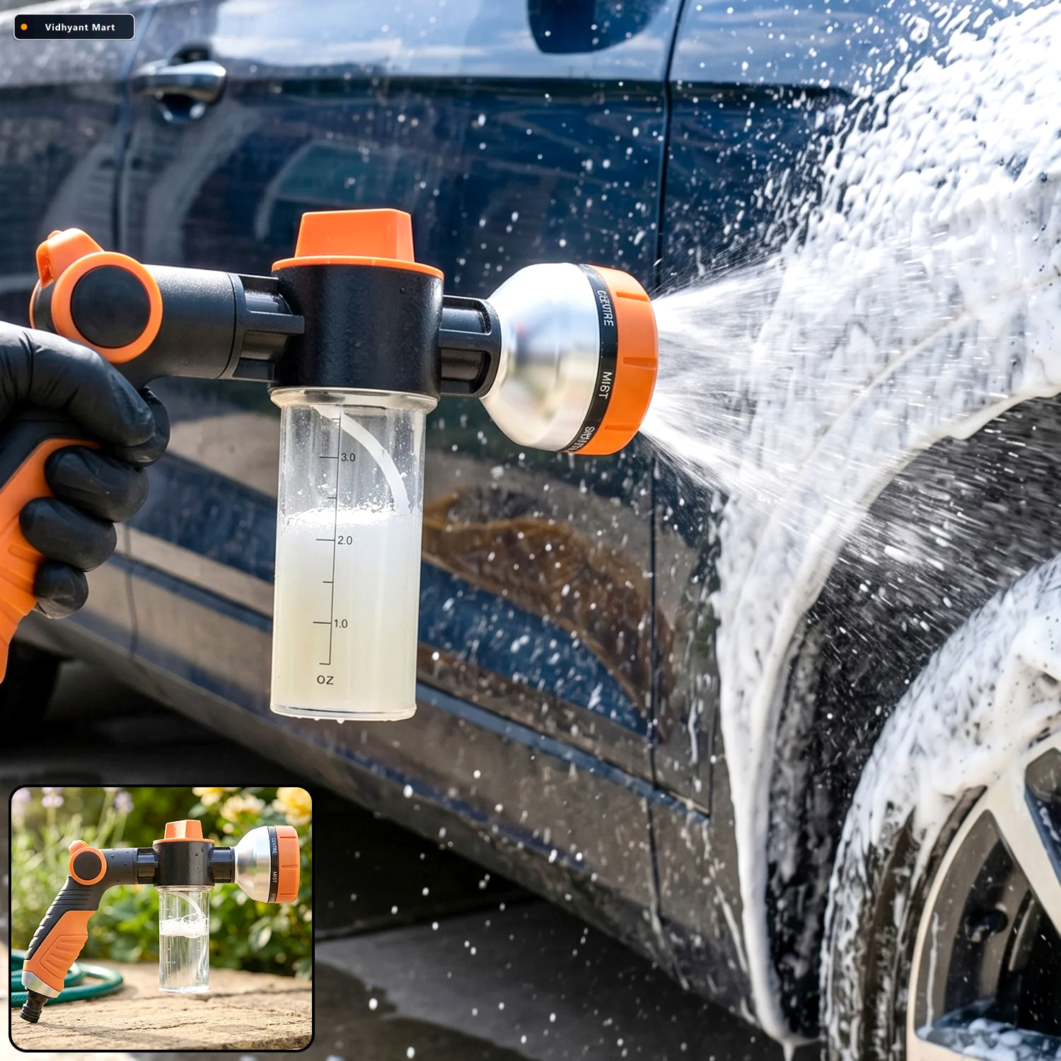 Vidhyant Mart Adjustable Hose Spray Nozzle Multi Pattern Water G 1