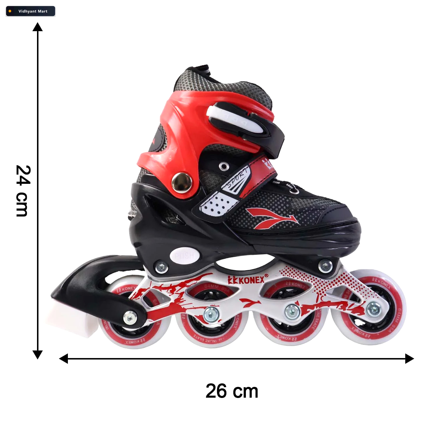 Vidhyant Mart Adjustable Inline Skates Medium Size With Aluminum 3