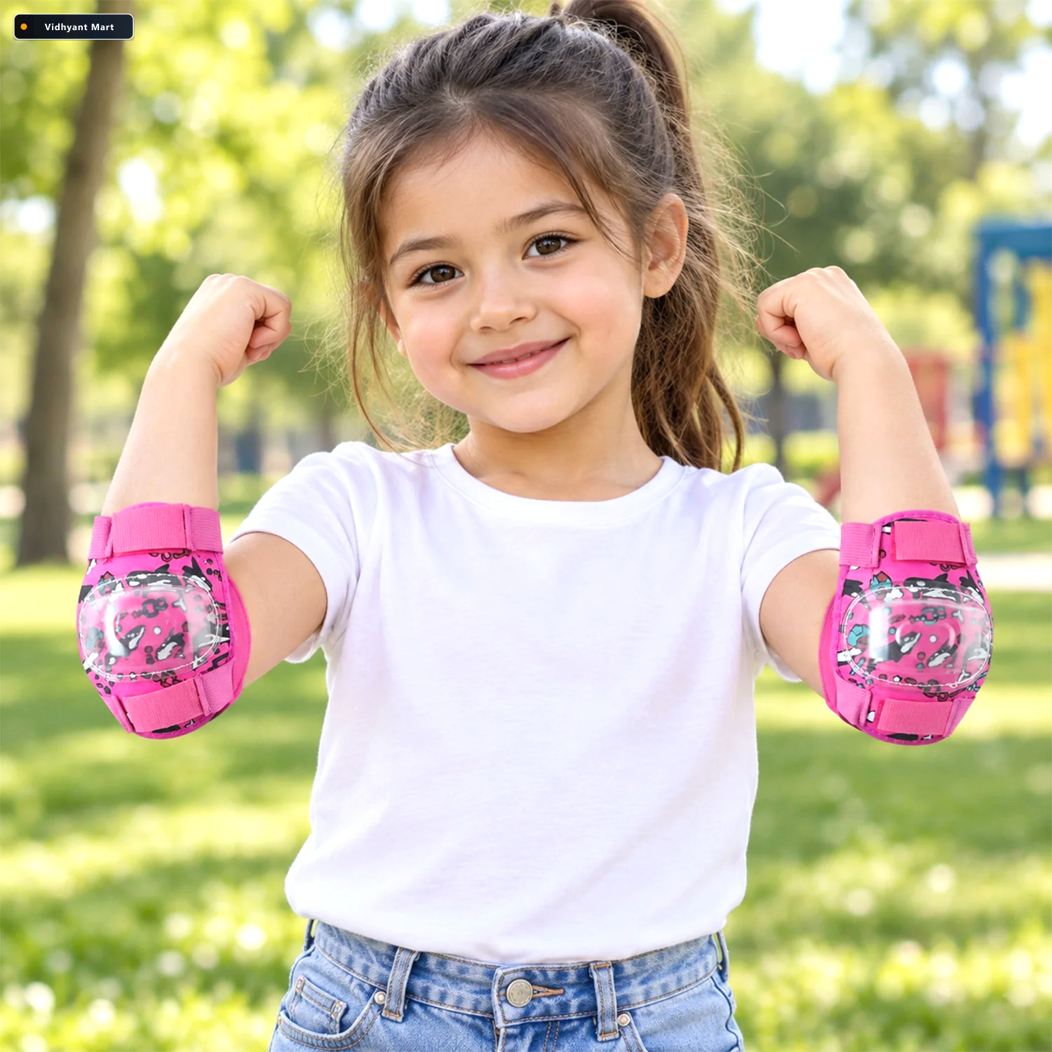 Vidhyant Mart Adjustable Kids Elbow Protection Pads For Cycling 3