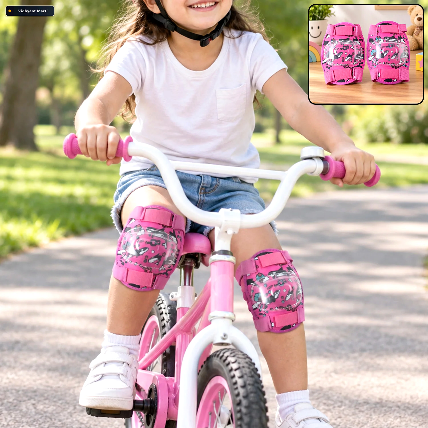 Vidhyant Mart Adjustable Kids Knee Protection Pads For Cycling S 1