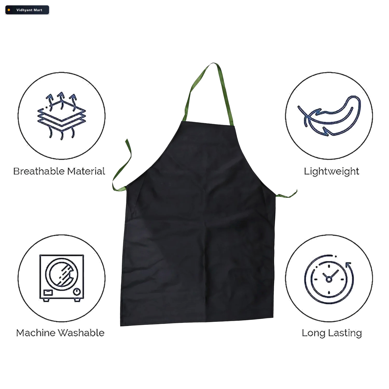 Vidhyant Mart Adjustable Kitchen Cooking Apron For Chefs Baking 2