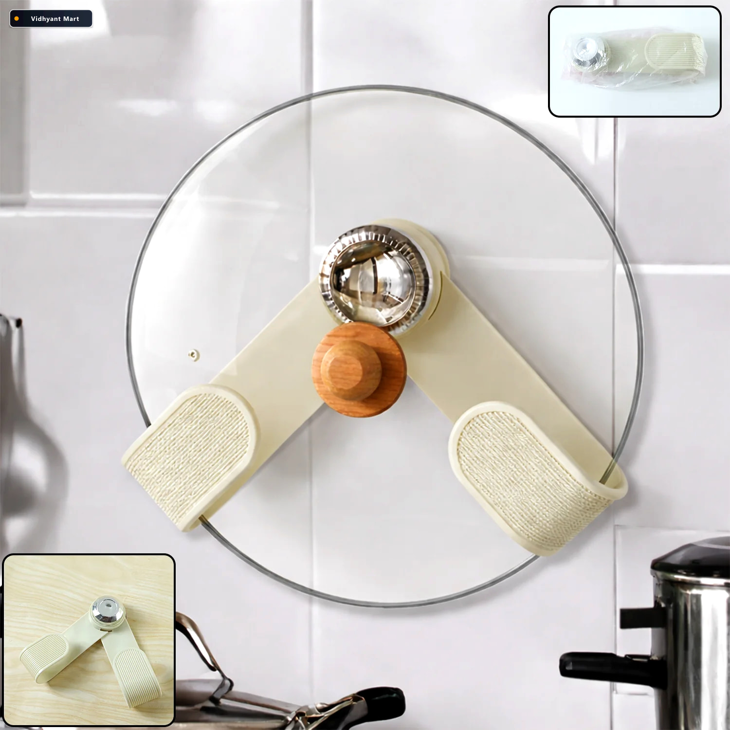 Vidhyant Mart Adjustable Kitchen Pot Lid Holder Space Saving Hea 1