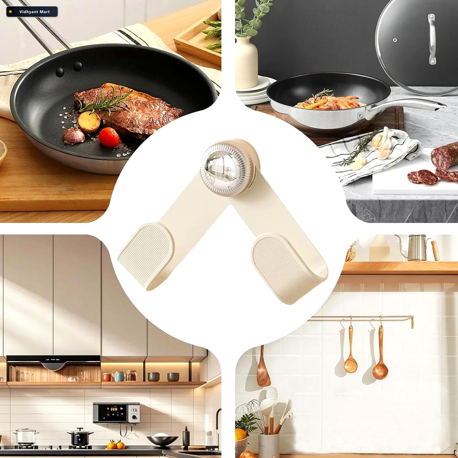 Vidhyant Mart Adjustable Kitchen Pot Lid Holder Space Saving Hea 4
